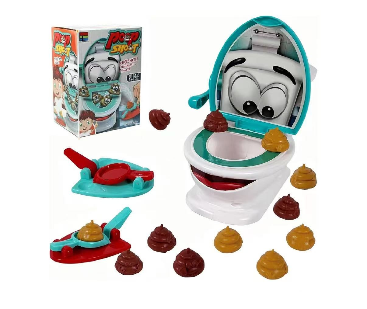 Poop Shoot Game for Family Interactive Toilet Toy for 2-6 Players Funny Gags