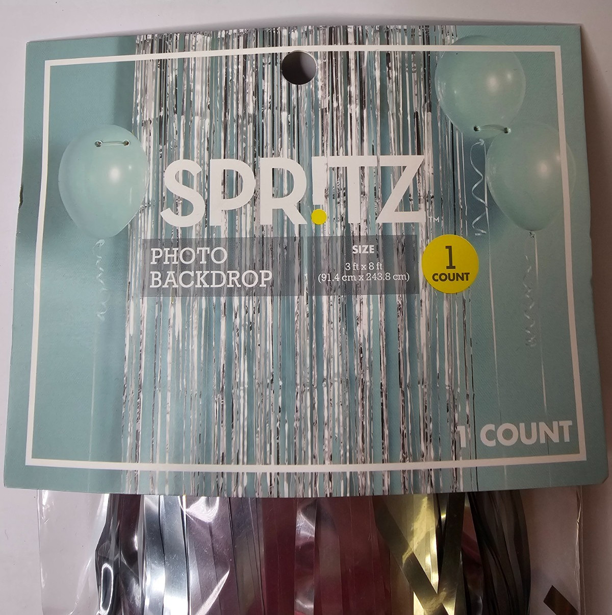 New Spritz Photo Backdrop Curtain Metallic Silver Decoration 3ft x 6ft