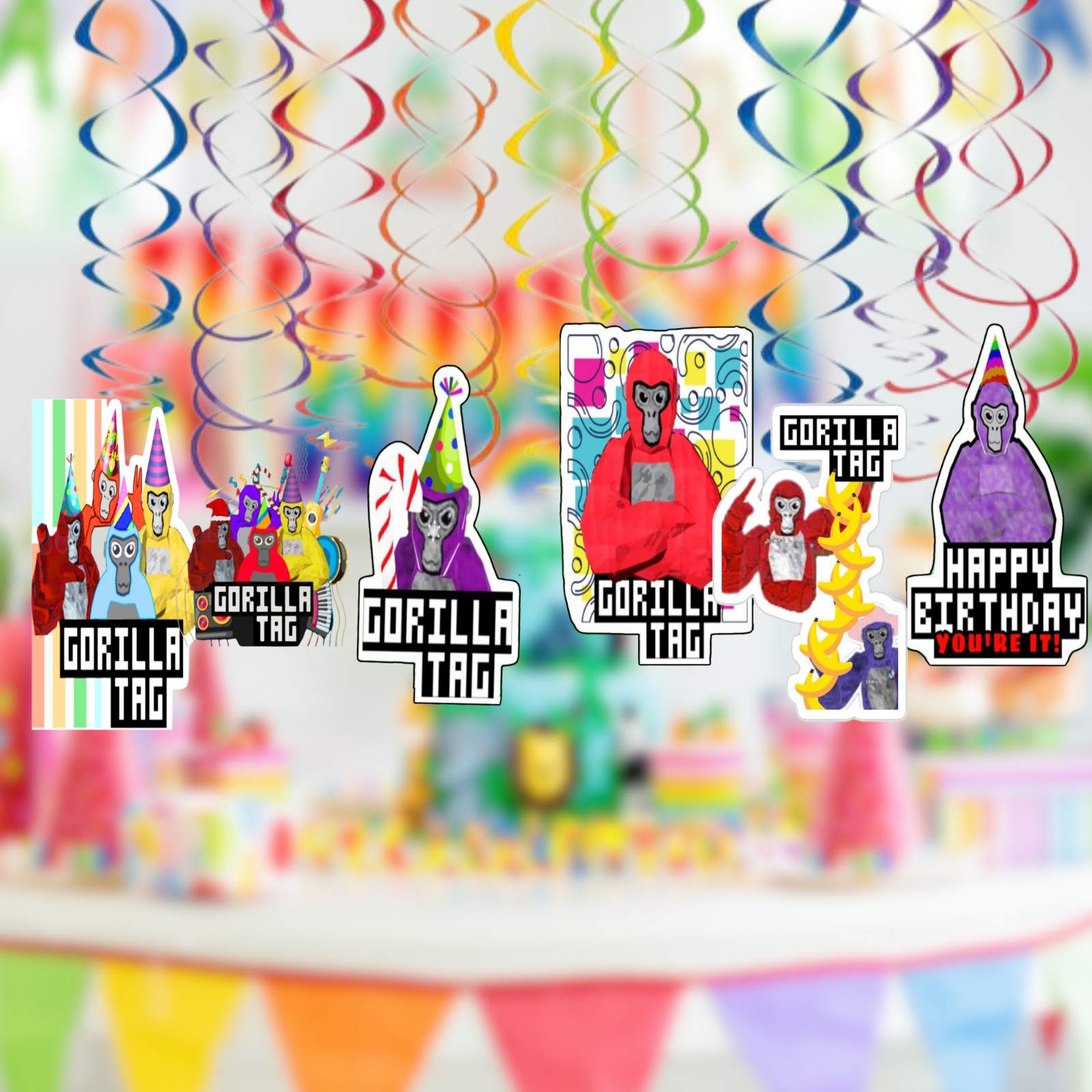 Gorilla tag Party Supplies happy birthday centerpiece decoration gift balloon