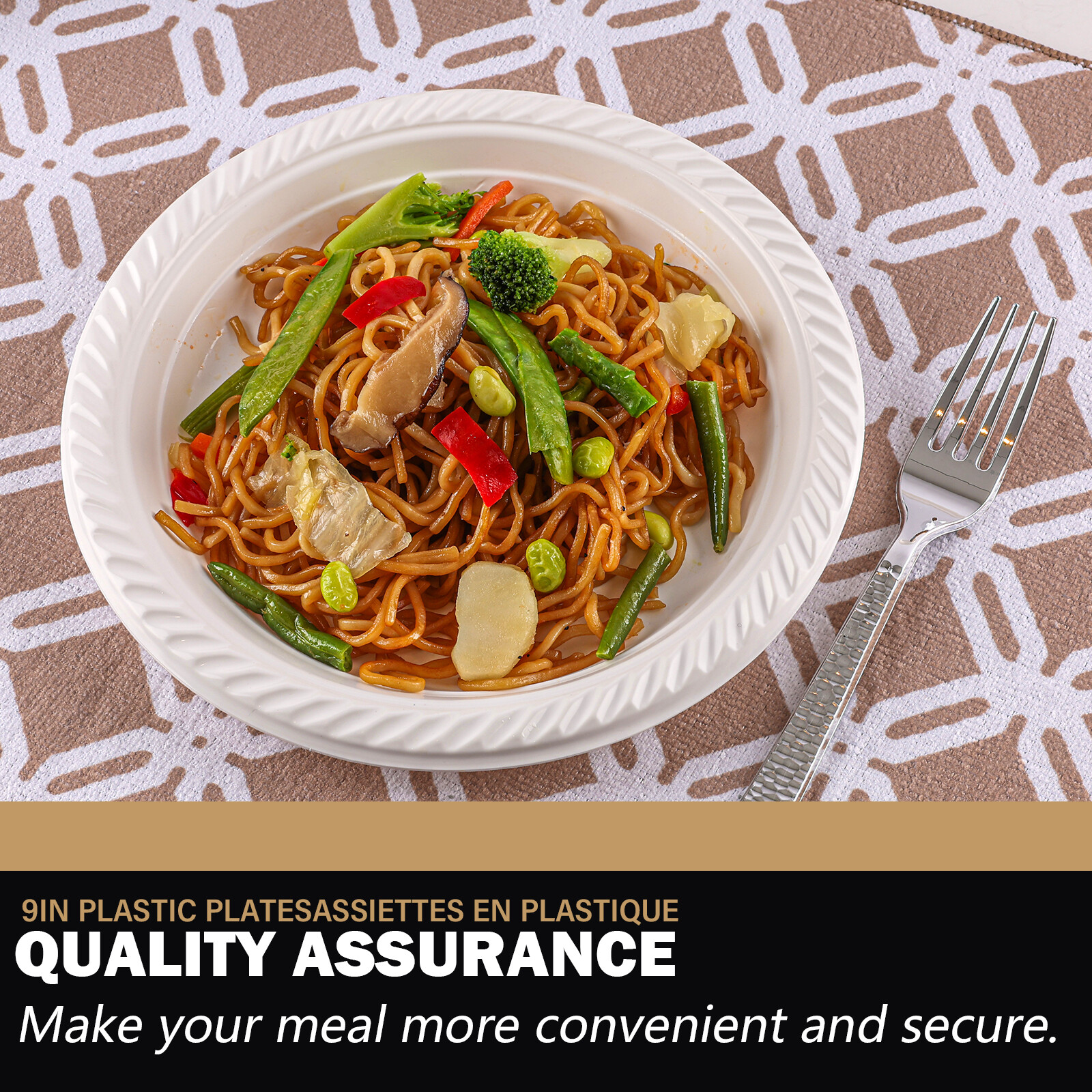 Disposable White Plastic Plates 7″ 9″ 10″Party Dinner Plates Heavy Duty BPA-Free
