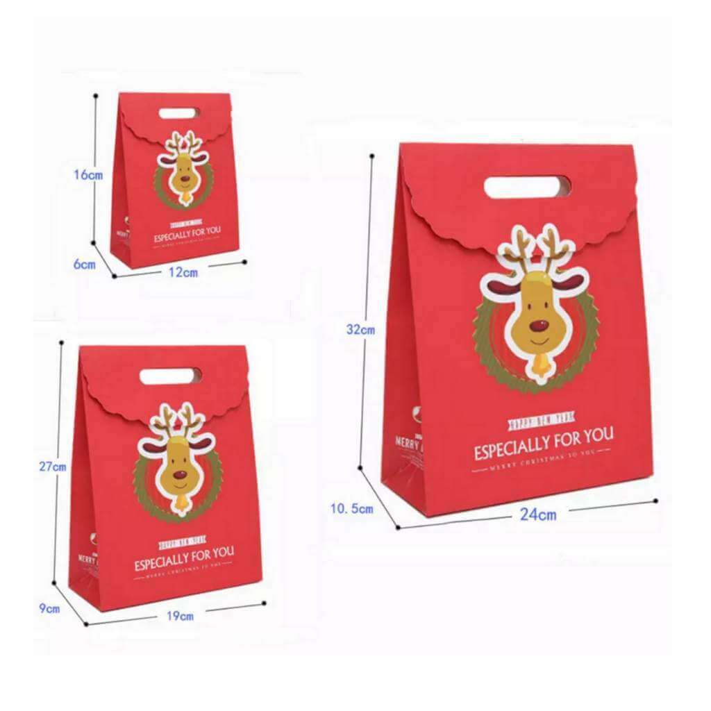 Red Christmas Paper Gift Bag – Laughing Santa