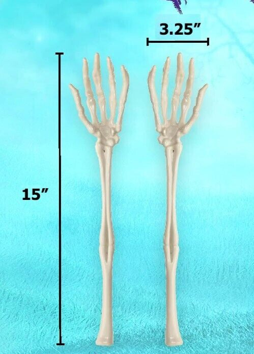 NEW! Forum Novelties Pair of Halloween Skeleton Hand & Arm Salad Tongs, Servers