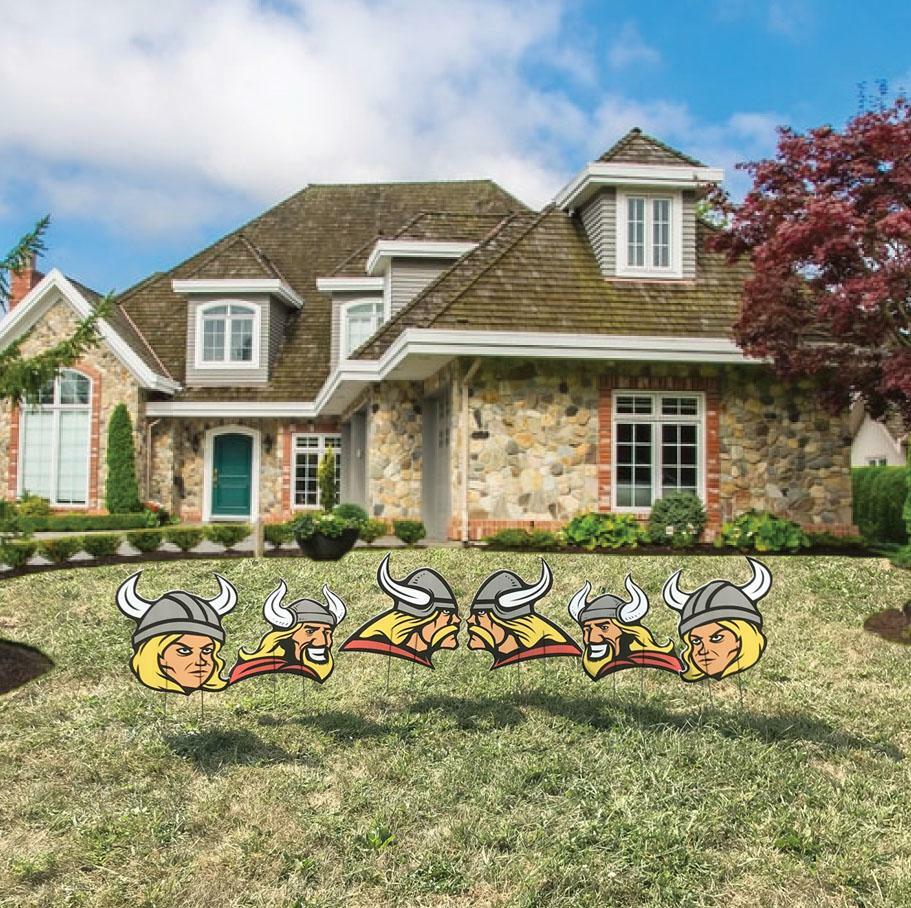 Viking Mascot Yard Accessory, Small, Viking Yard Signs, Various Colors