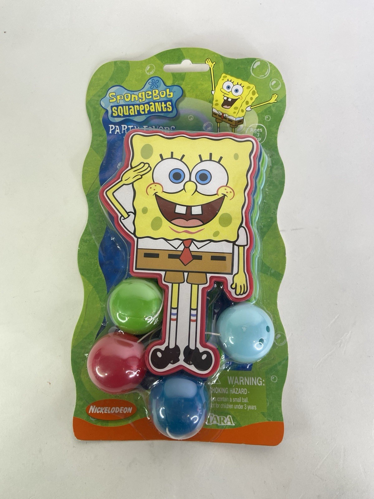 2001 Nickelodeon SpongeBob SquarePants Paddle Balls Party Favors Toys TARA New