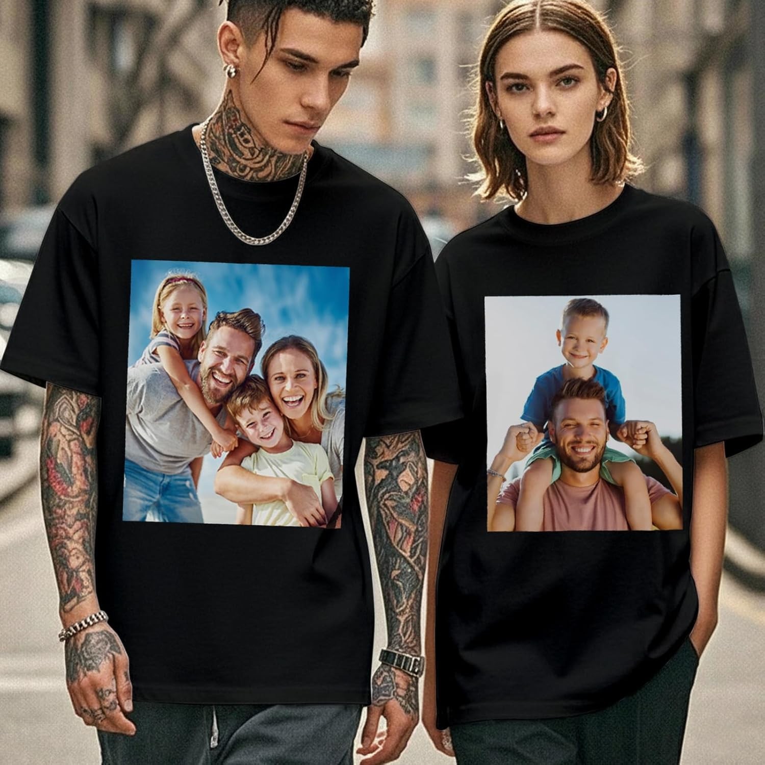 Custom Team Event T-Shirt Upload Logo Text Photo Front Back Cotton Tee