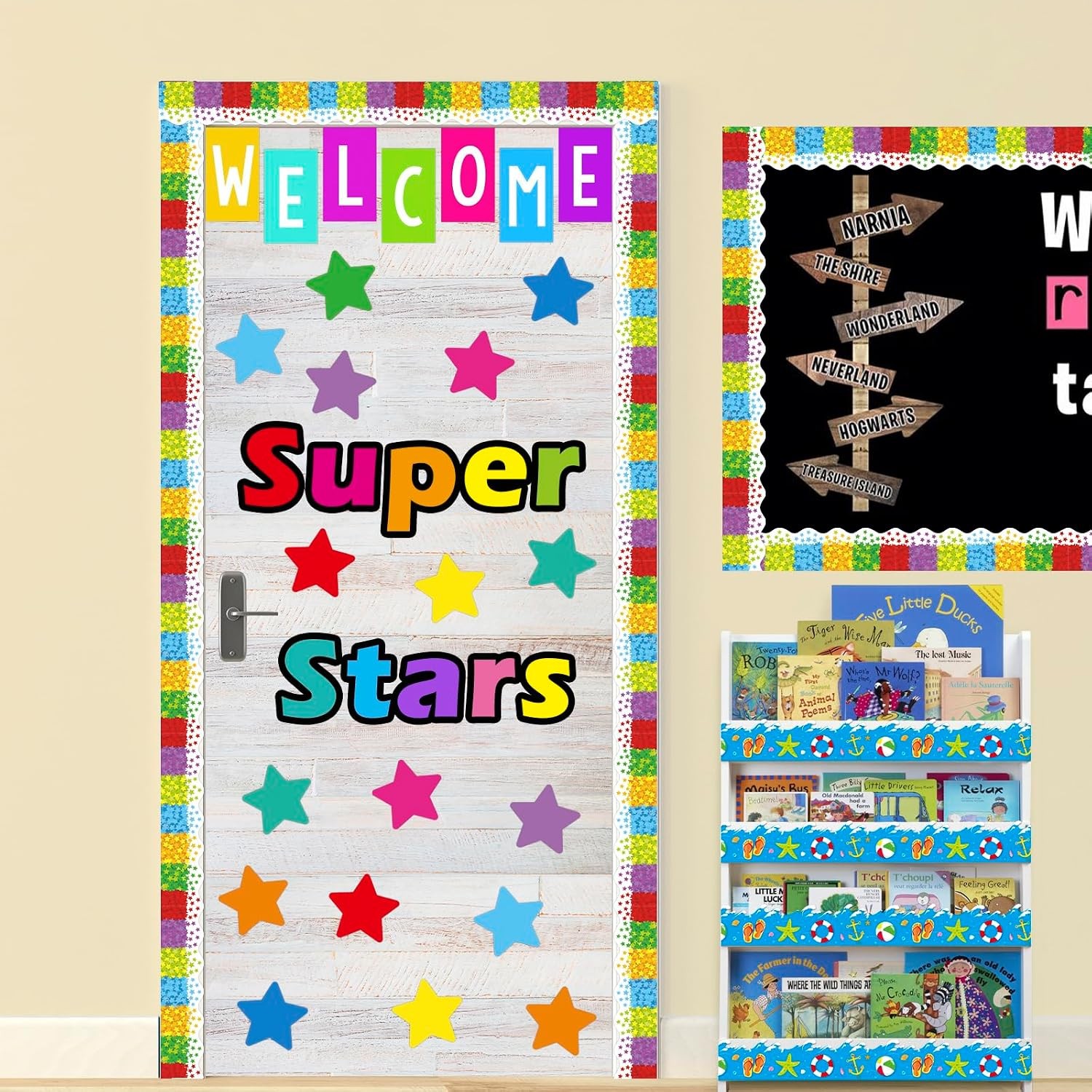 36 Pcs Star Cutouts Assorted Color Paper Star Cutouts for Bulletin Board Back to