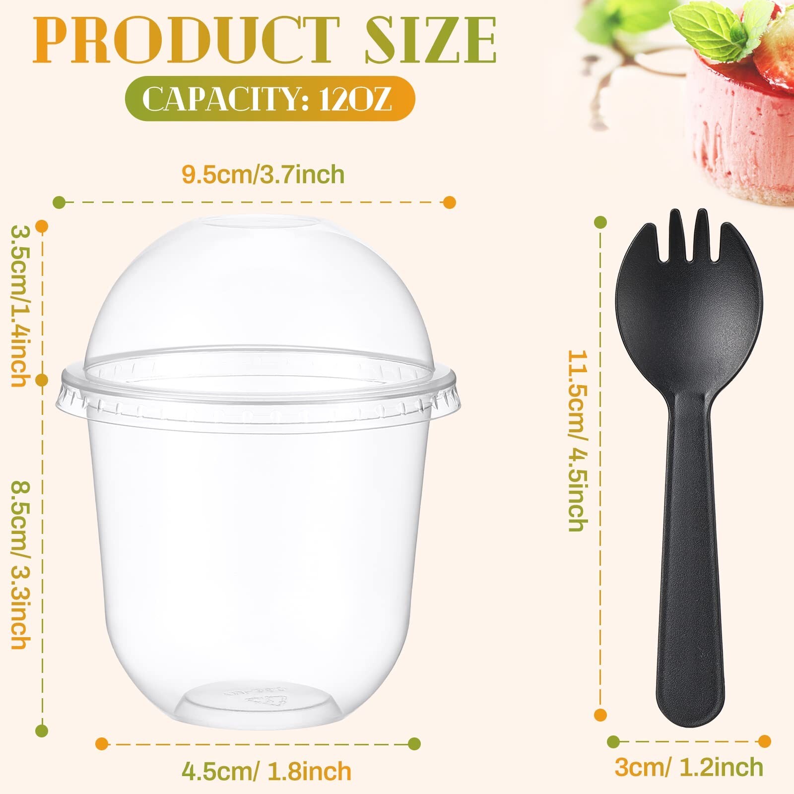 200 Pack Clear Plastic Cups Dessert Cups Yogurt Parfait Cups with Lids Clear …