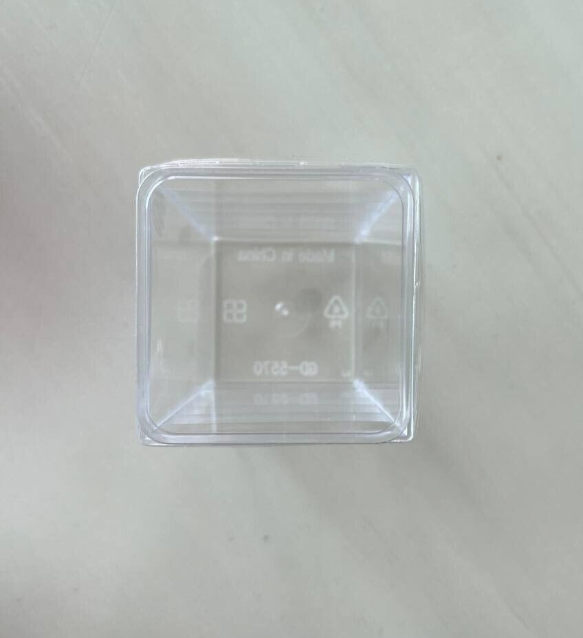 Mini Dessert Cups, 5.4oz Disposable Square Cups Clear Plastic with Lids