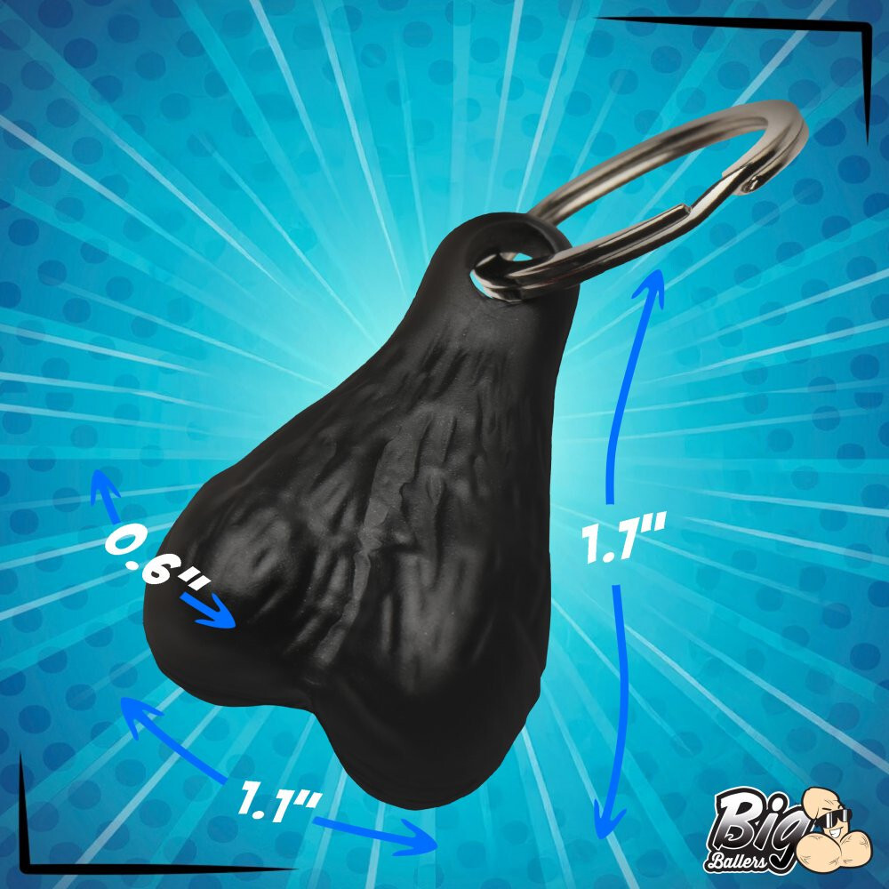 Big Ballers Nut Ball Sack Testicles Shaped Keychain – Gag Gift Party Favor