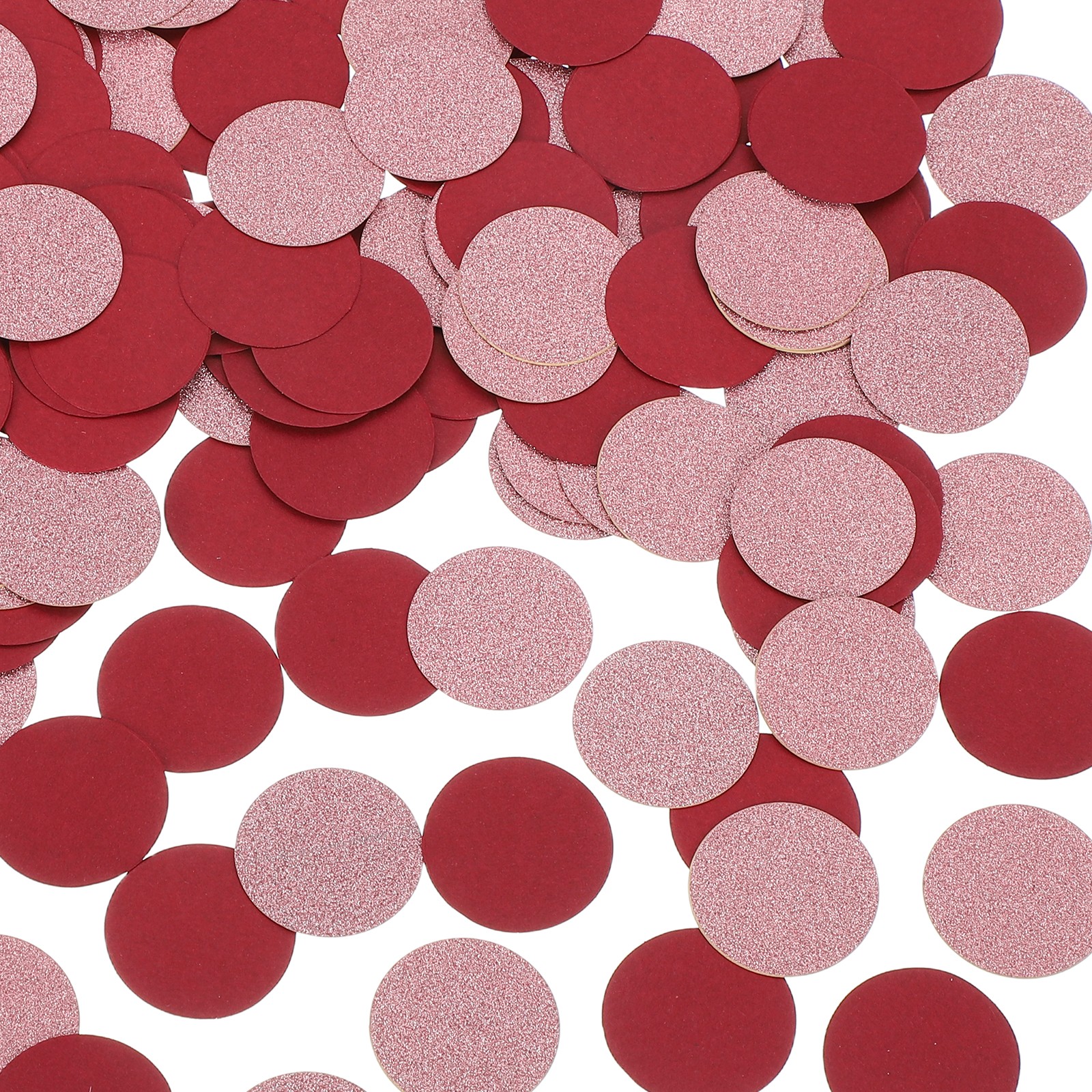 200Pcs Round Glitter Confetti Table Decor 1.2×1.2″ Red Pink
