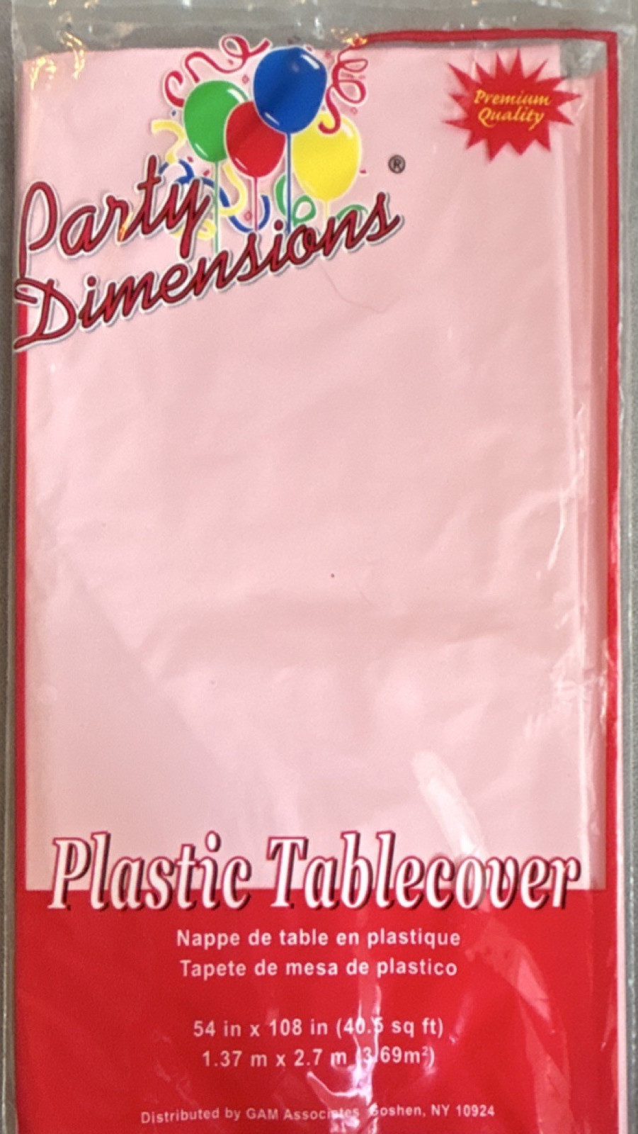 Party Dimensions Pink Plastic Tablecover Solid Pattern Party 54x108in 1 Piece