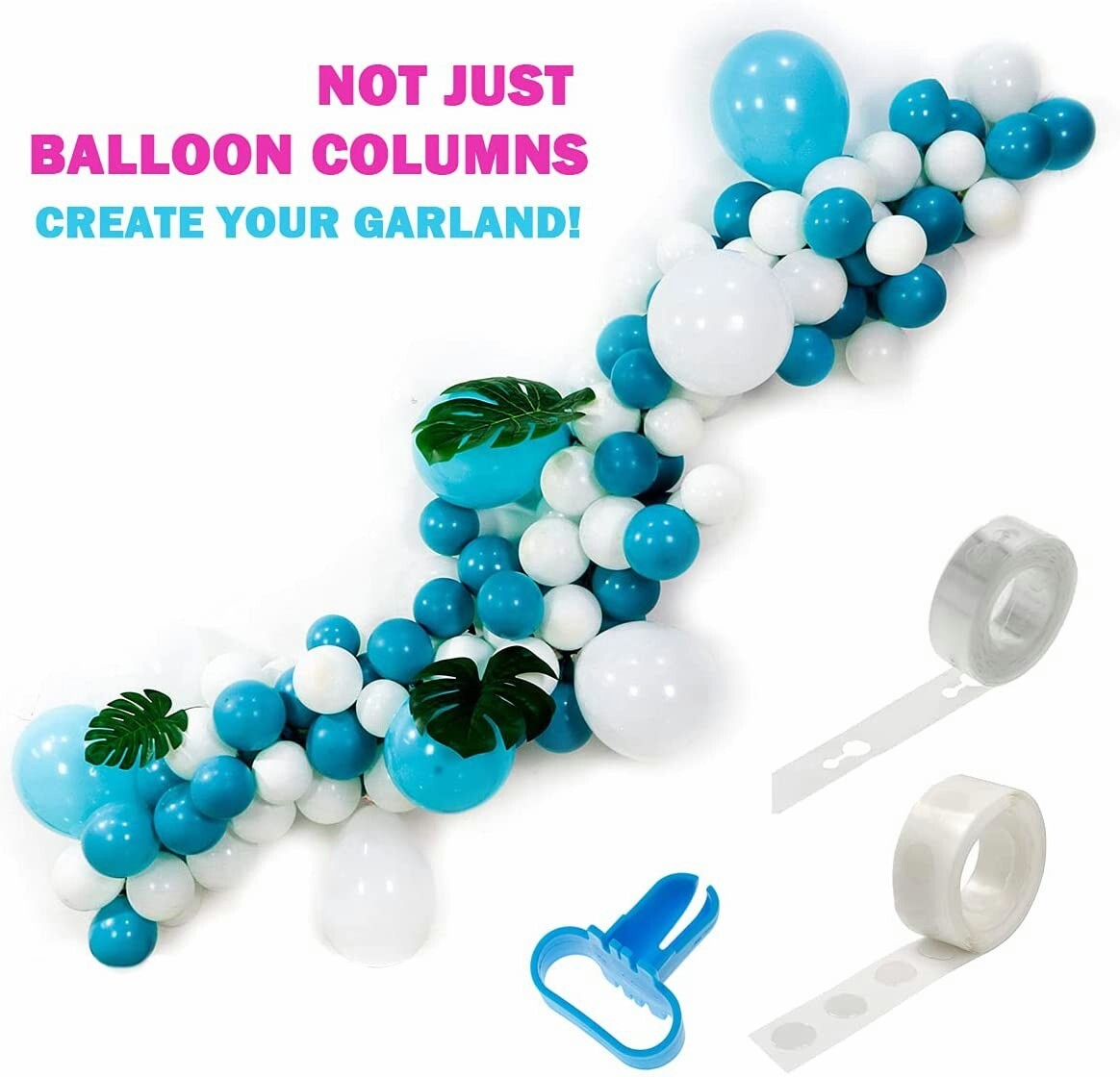 2 Set Balloon Column Stand Kit with Extendable Metal Pole and Heavy Water Bases