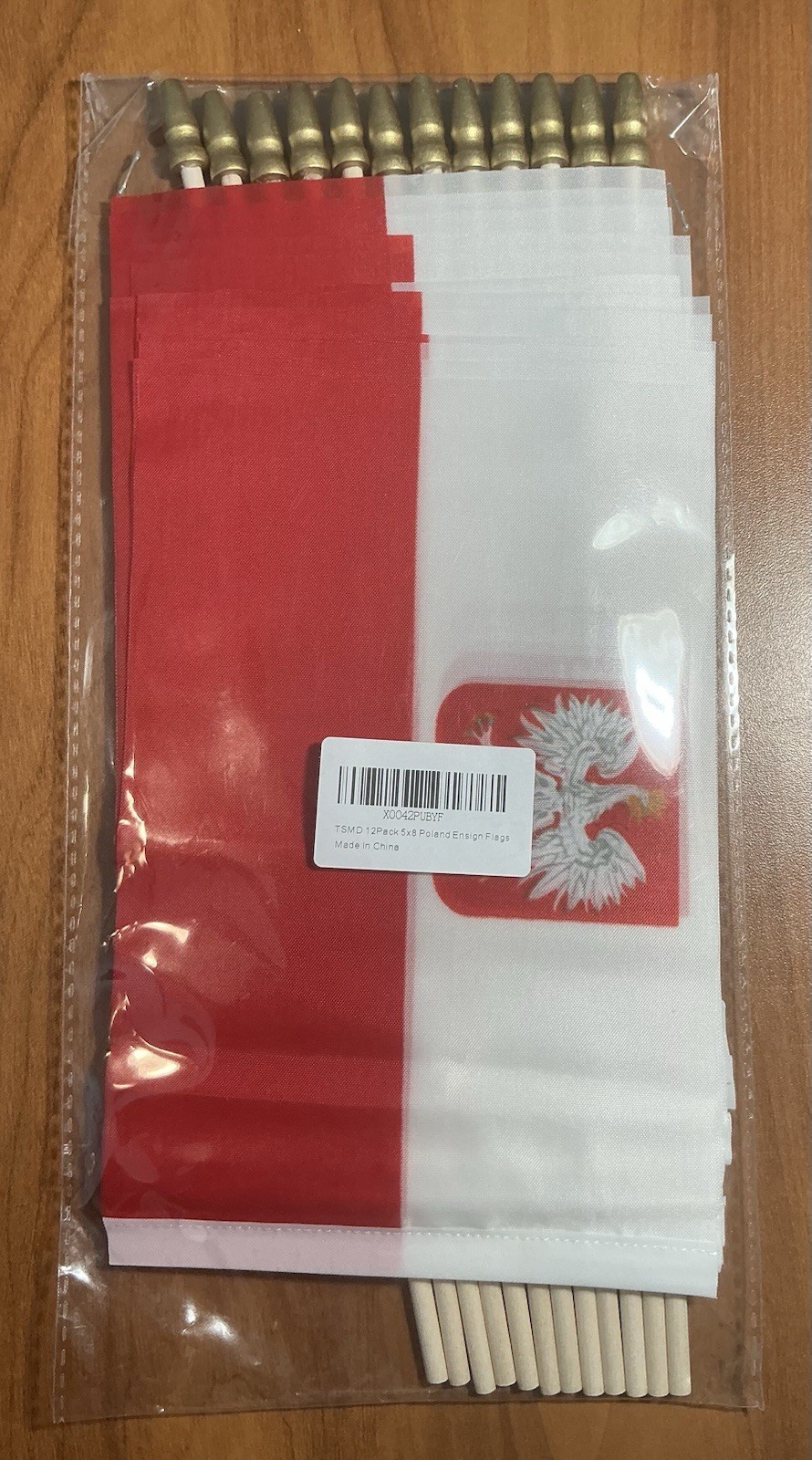12-Pack Poland Ensign Flags 5×8″ | Patriotic Eagle Decor | Polish Heritage | NWT