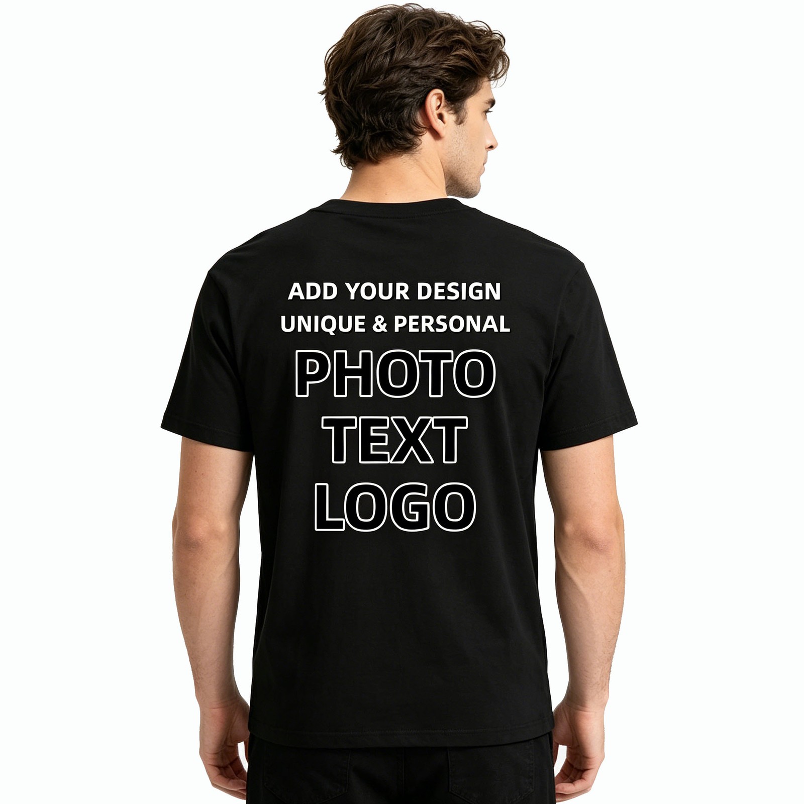 Hollowmark Custom Minimal Dark T Shirt Back Print Black White S-5XL Graphic Tee
