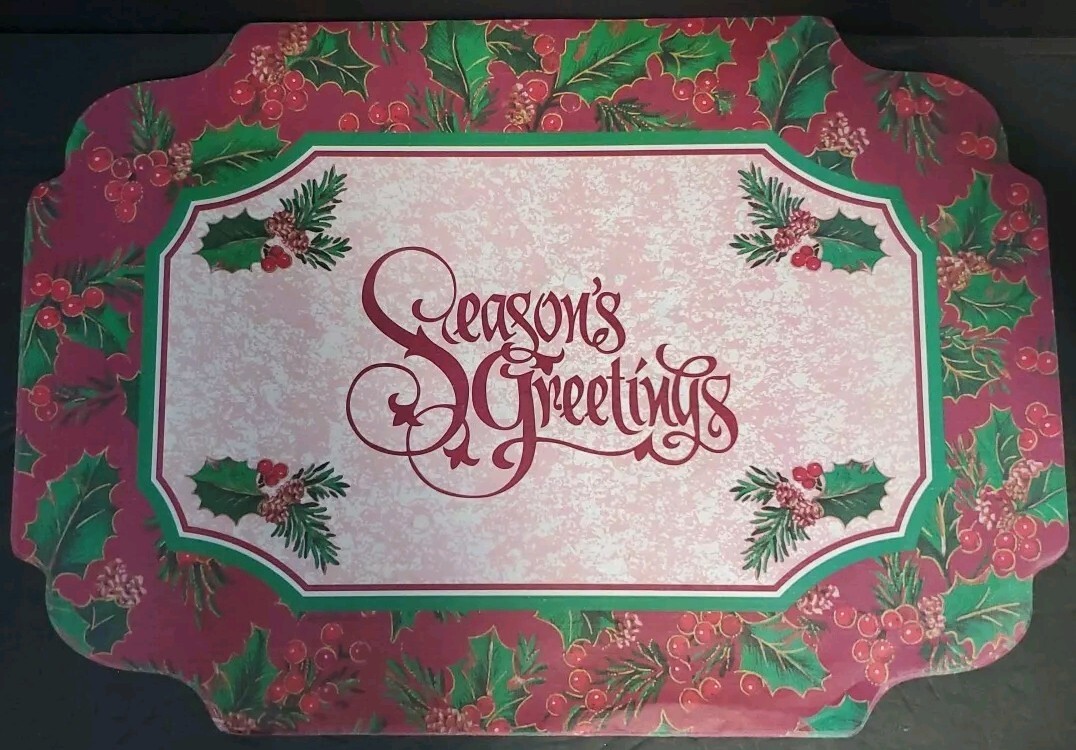 47 Disposable Christmas Paper Mat Vintage Season GreetingWinter Holiday Design