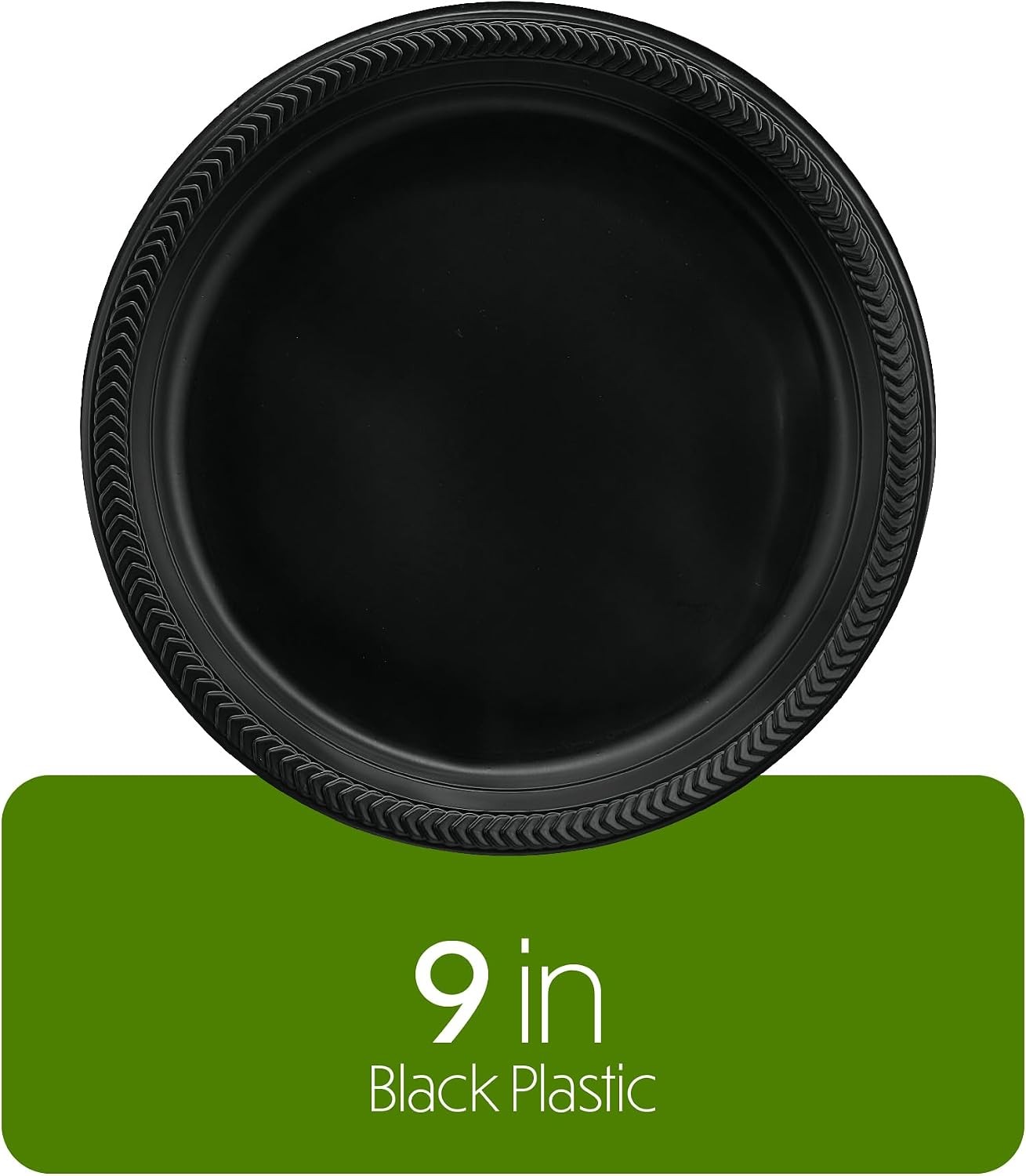 100 PCS Black Plastic Plates Light Weight 9 Inch Plastic Dinner Plates Black