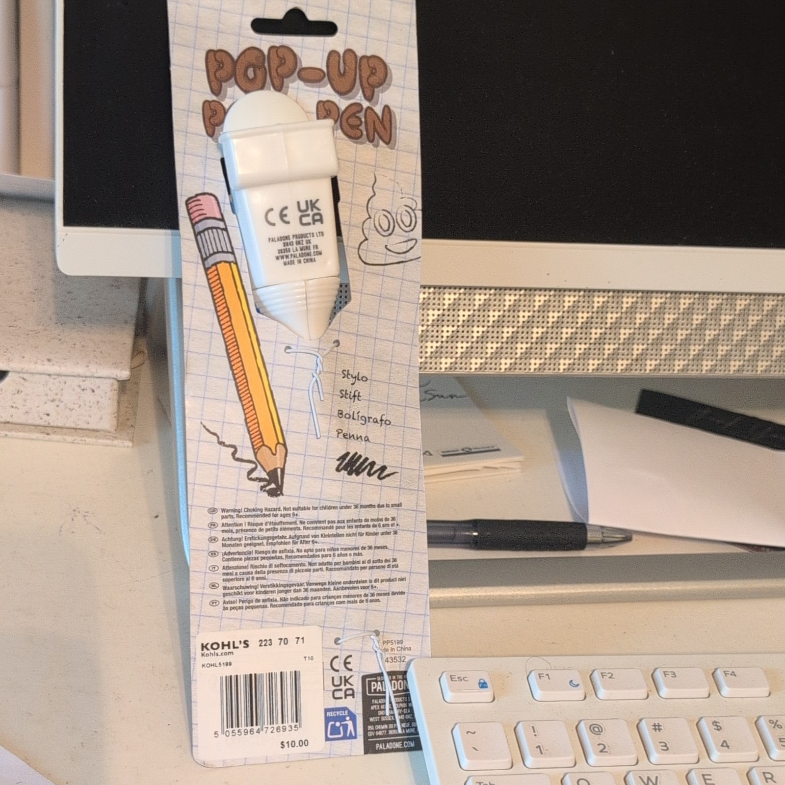 POOP Pop Up Pen – Toilet Seat Crap Emoji Office Joke Gift Funny Gag NEW