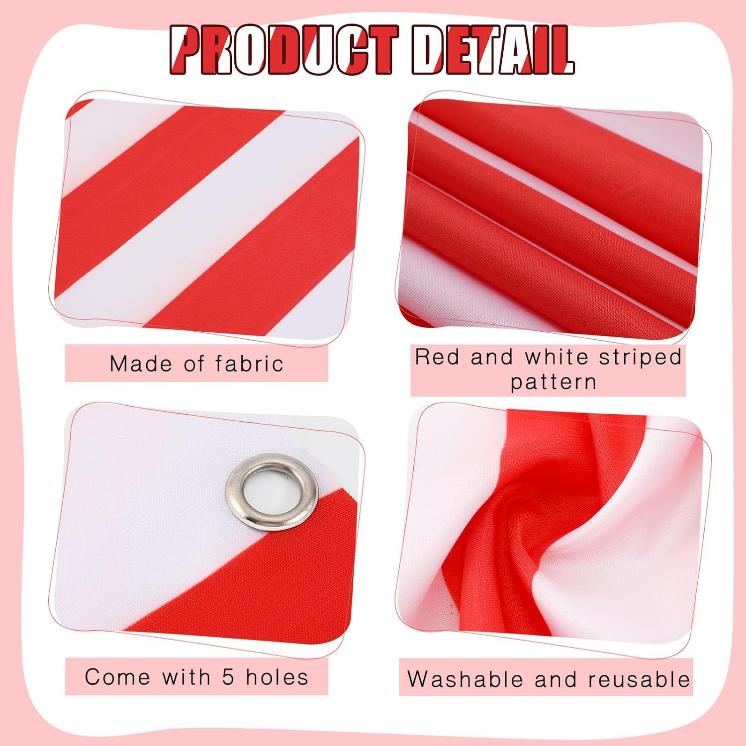 12 Pcs Carnival Circus Tent Party Decorations Red White Striped Hanging Banner w