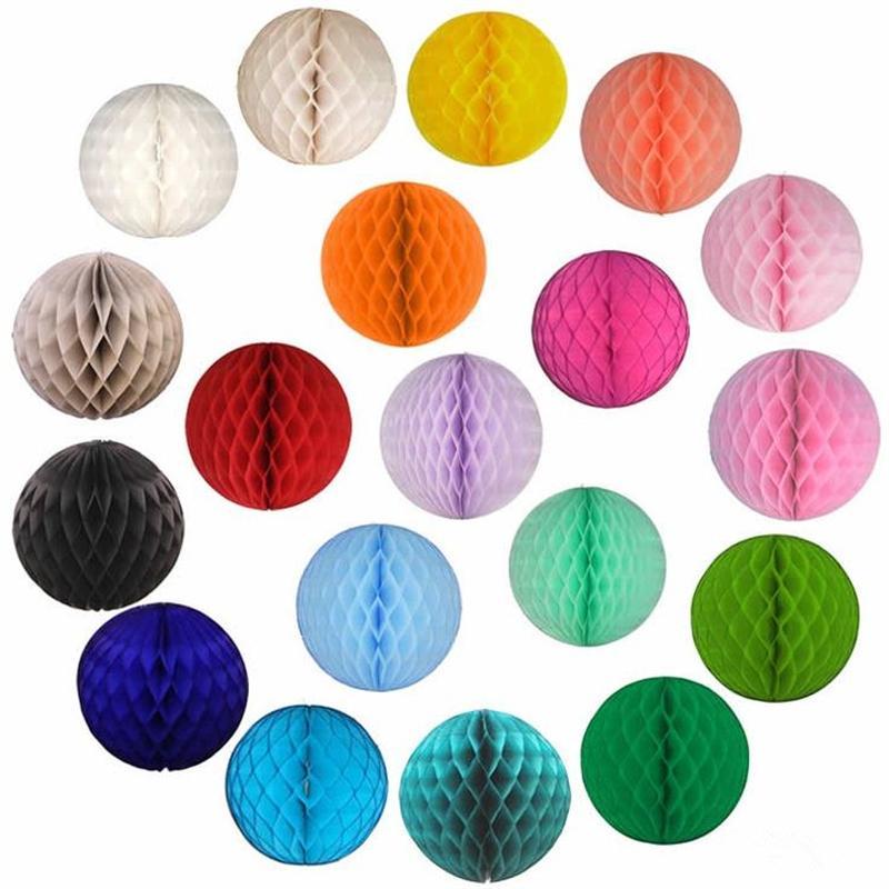 10 Assorted Color 8 inch HoneyComb Tissue Paper Balls Pom Poms Wedding Decor USA