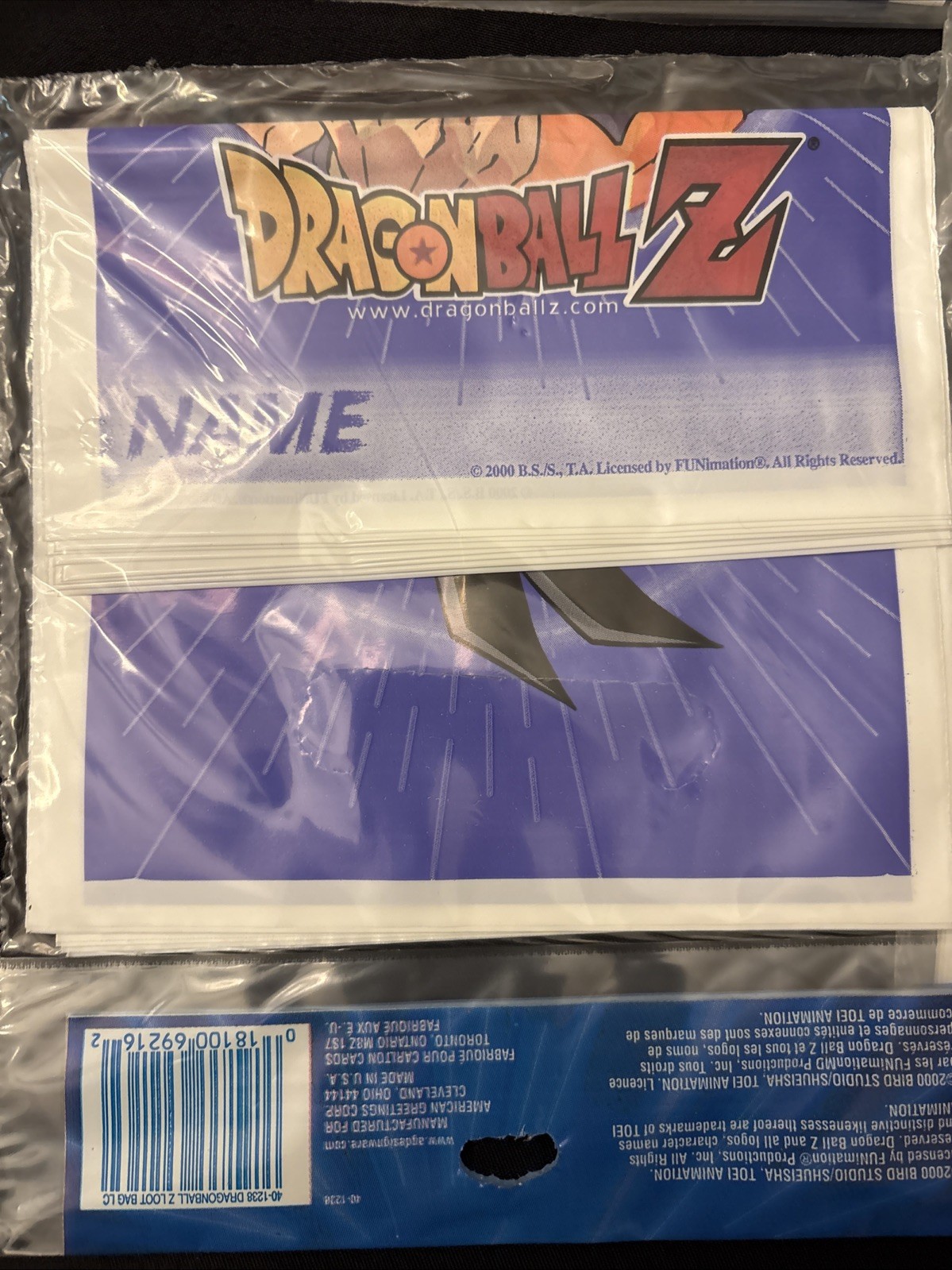New Vintage Dragon Ball Z Party Loot Bags DBZ Loot Bags 4 – 8 CT Sets 2000 NOS