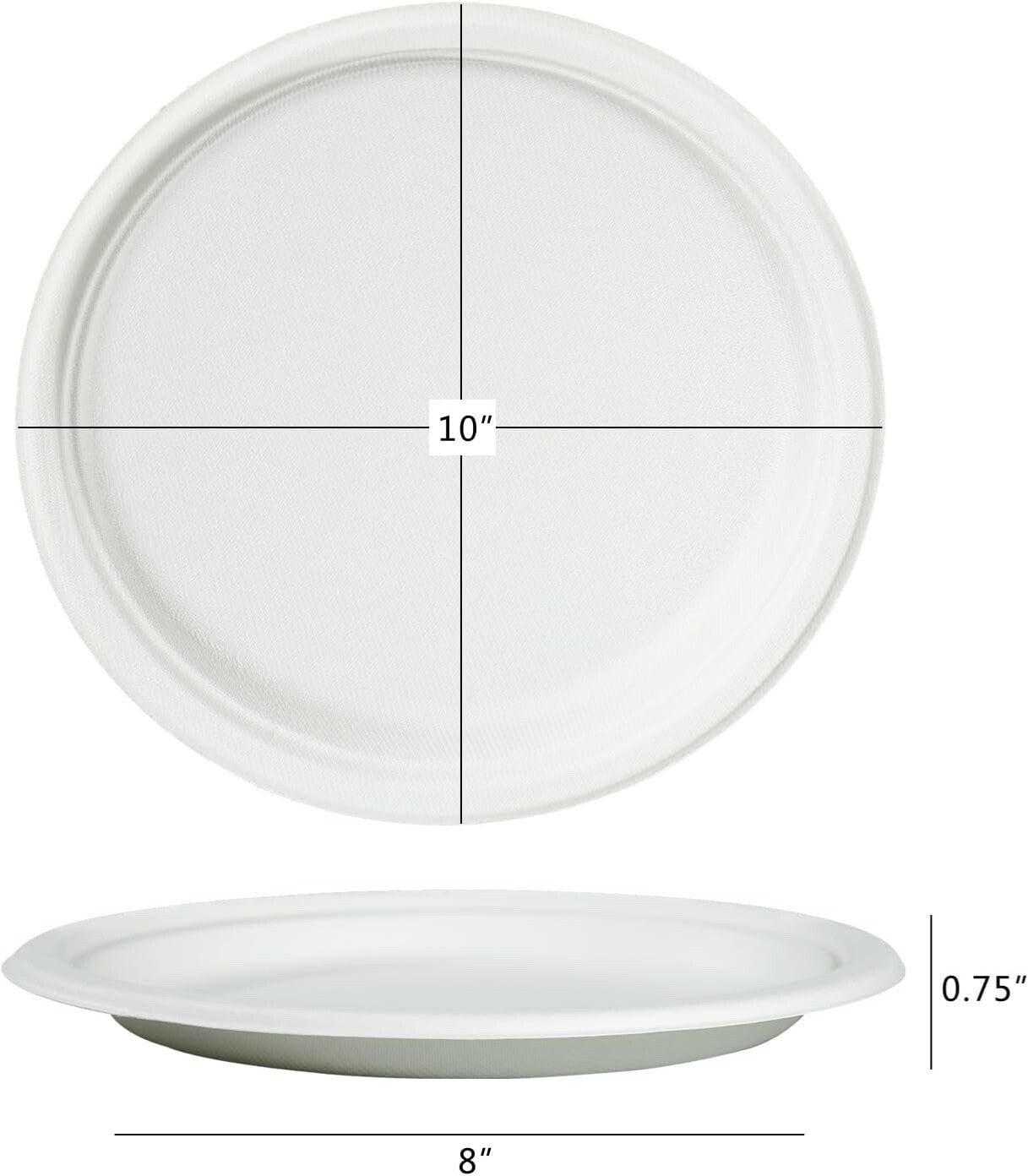 Compostable Plates Disposable Plate Bulk Biodegradable Sugarcane 10 Inch 500pack