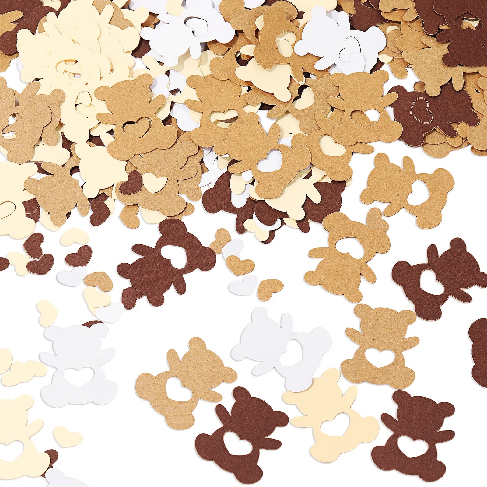 210 Pieces Bears with a Heart CutOut Confetti 210 Count (Pack of 1), Brown