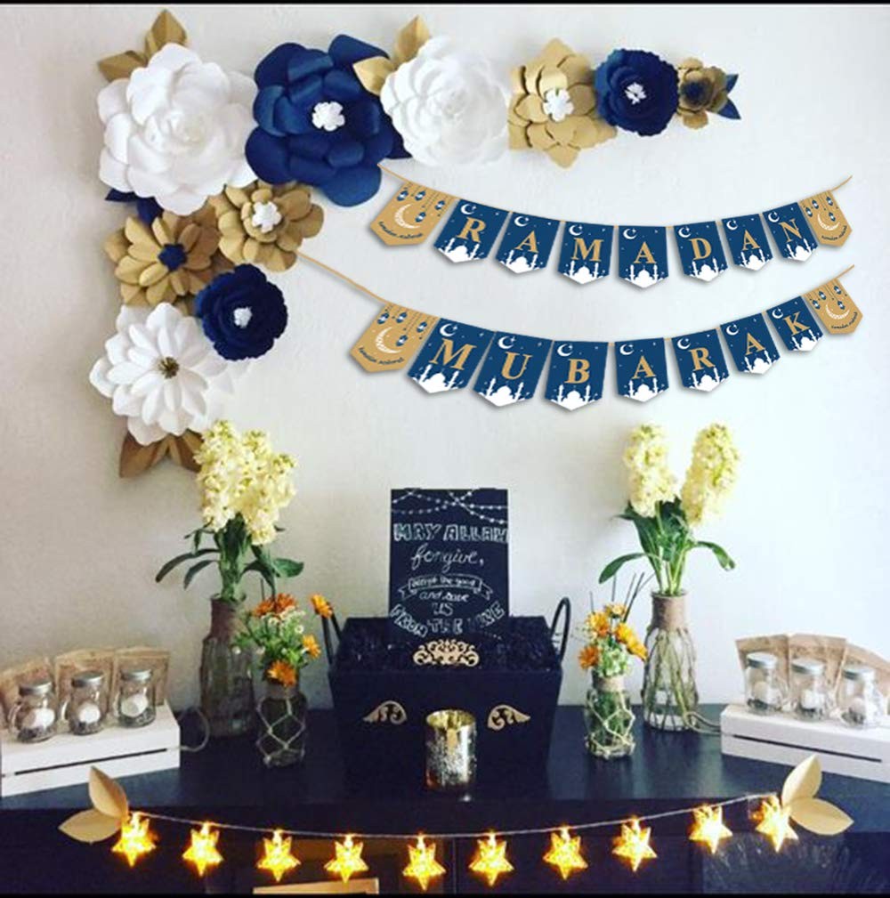 Happy Storm Ramadan Decorations for Home – 4.4 inches x 6.5 inches, blue