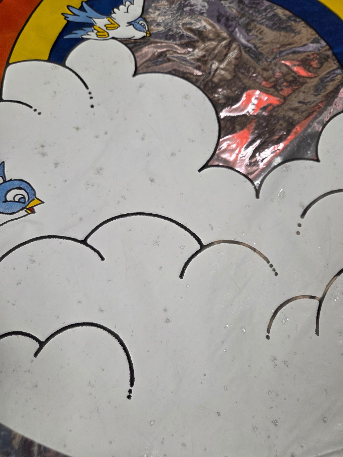 Blue Birds Cloud Rainbows Vintage Mylar Balloons From 1980s Lot of 2