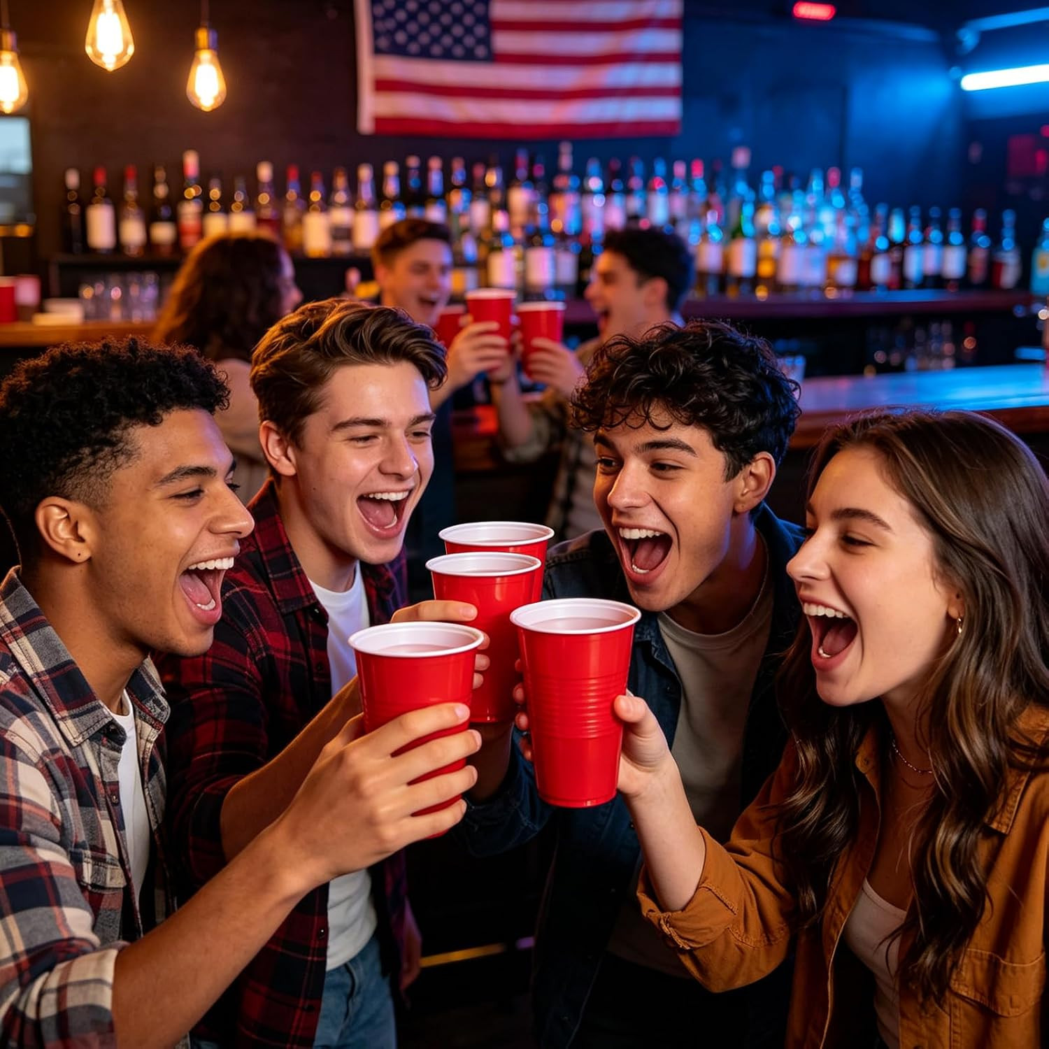 Red Plastic Cups, 120 Count, 18 Oz Bpa-Free Disposable Party Cups for Cold & Hot