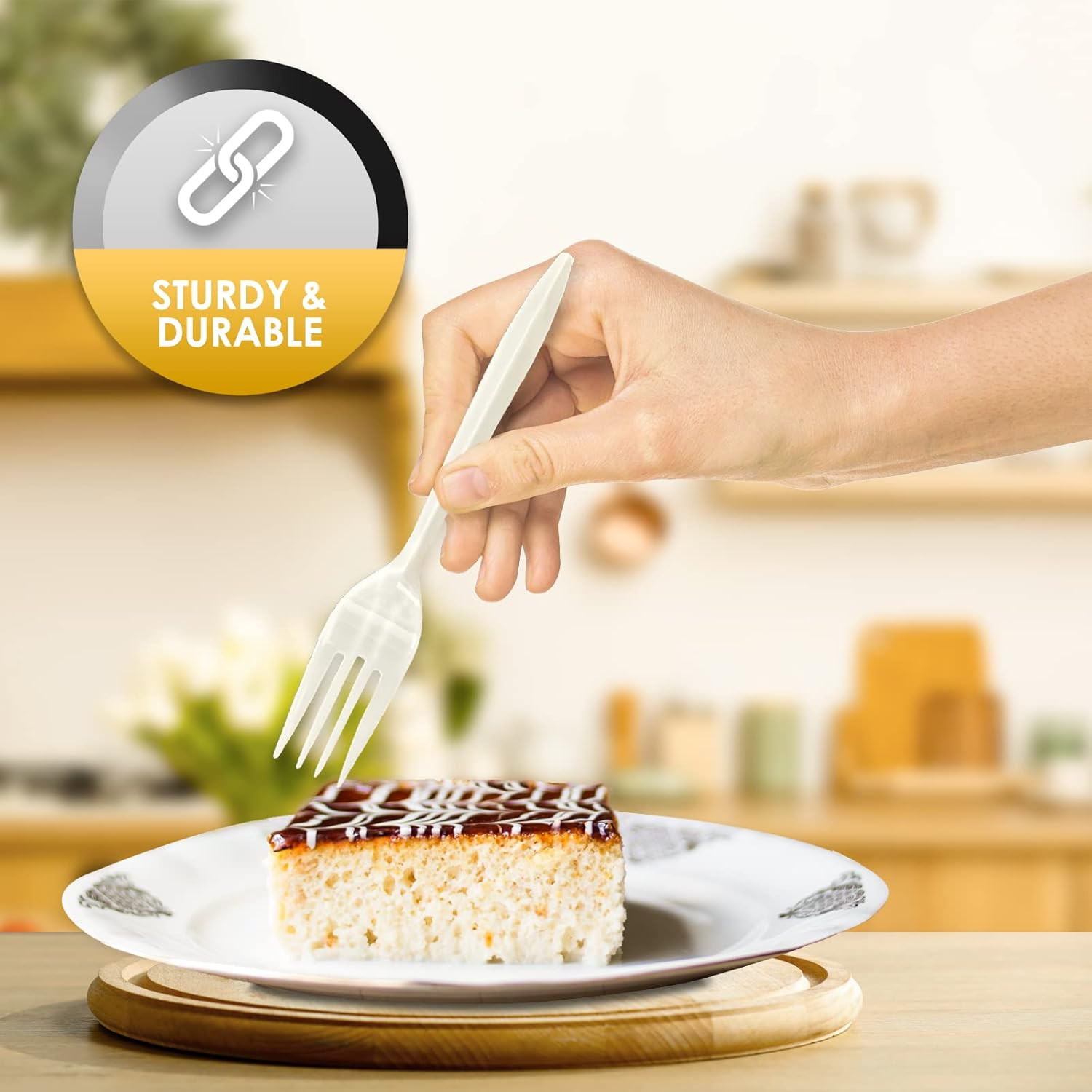 Medium Weight Disposable Plastic Forks 1000 Count White