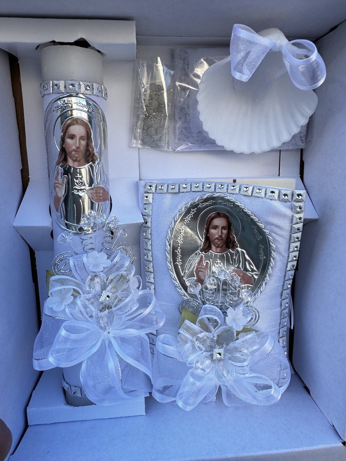 Baptism Candle Set ENGLISH Boy/girls Vela Para Primera Communion