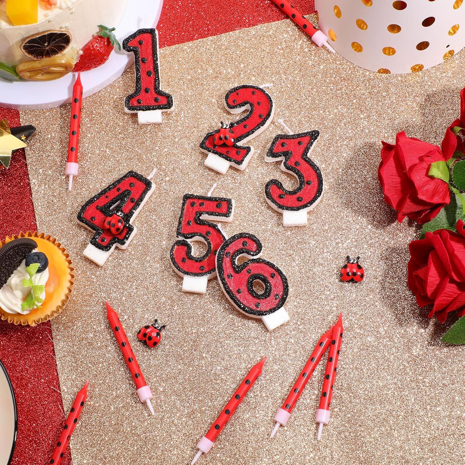 #5 Ladybug Birthday Cake Candle Number Candles Birthday Decorations