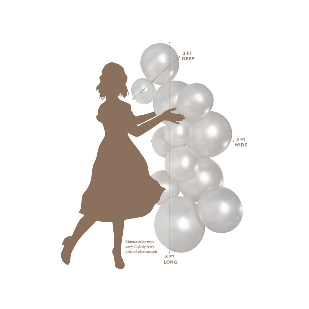 Minnidip Balloon Garland: 12 Cluster in White Pearl