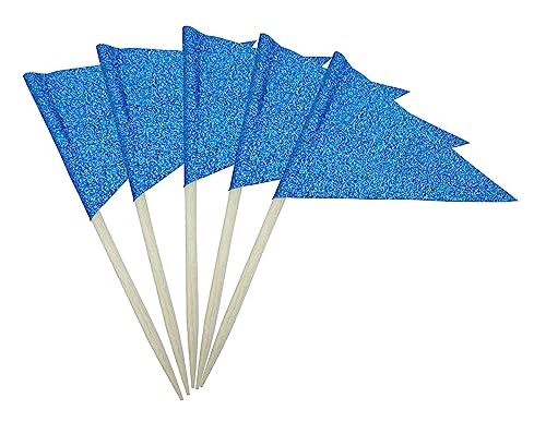 GentleGirl 100 Pcs Solid Blank Toothpick Flags Small Mini Plain Cupcake Toppe…