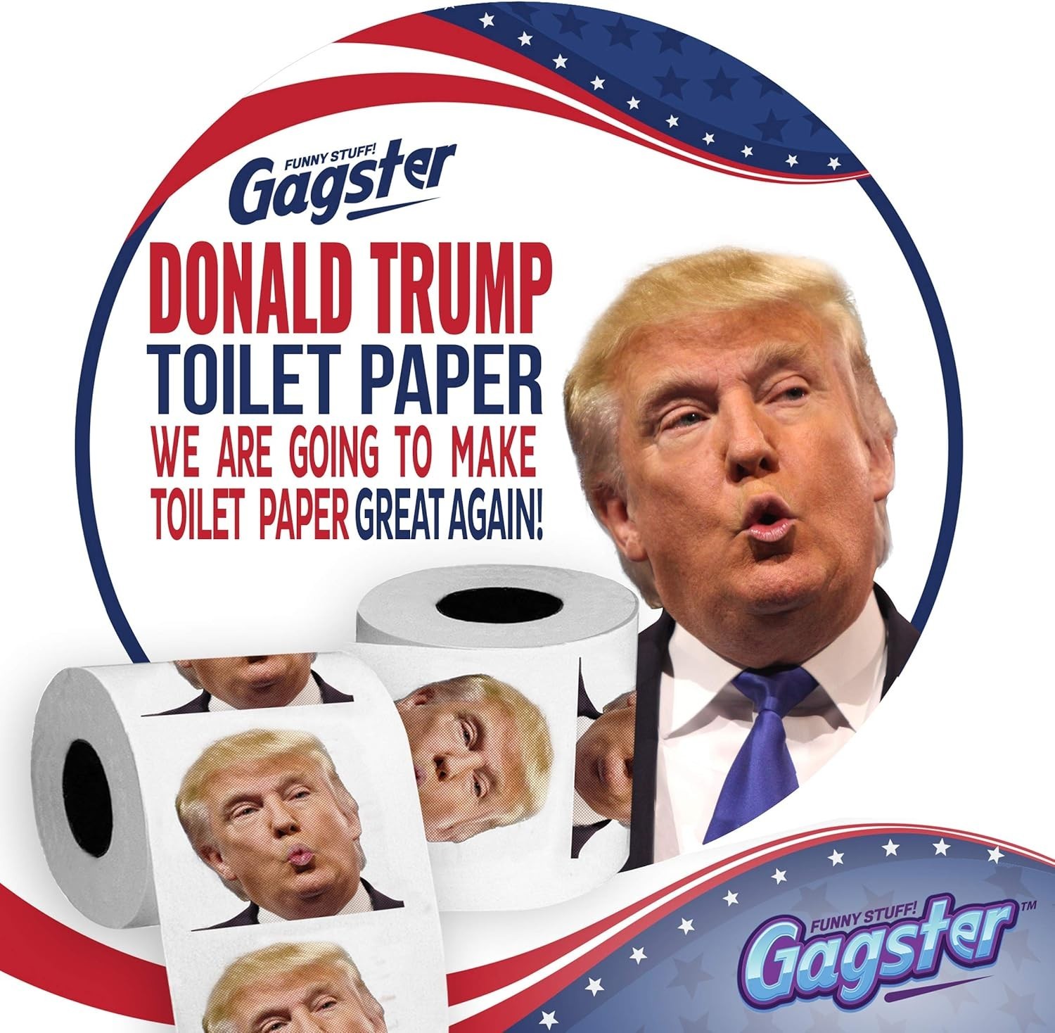Trump Political Toilet Paper Roll by – 3 Ply Funny Novelty Gag TP with Full-C…