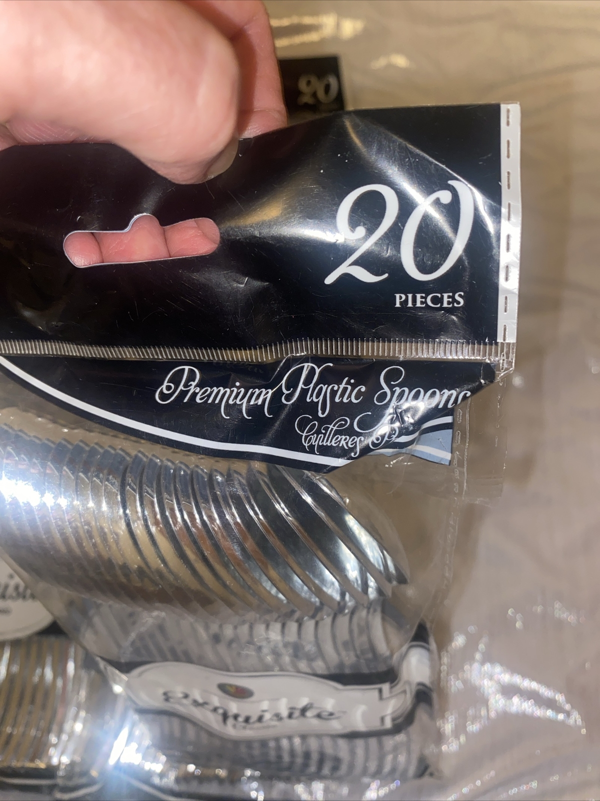 100 Plastic Spoons Silver 5 Packs Of 20 Exquisite Premium Plastic