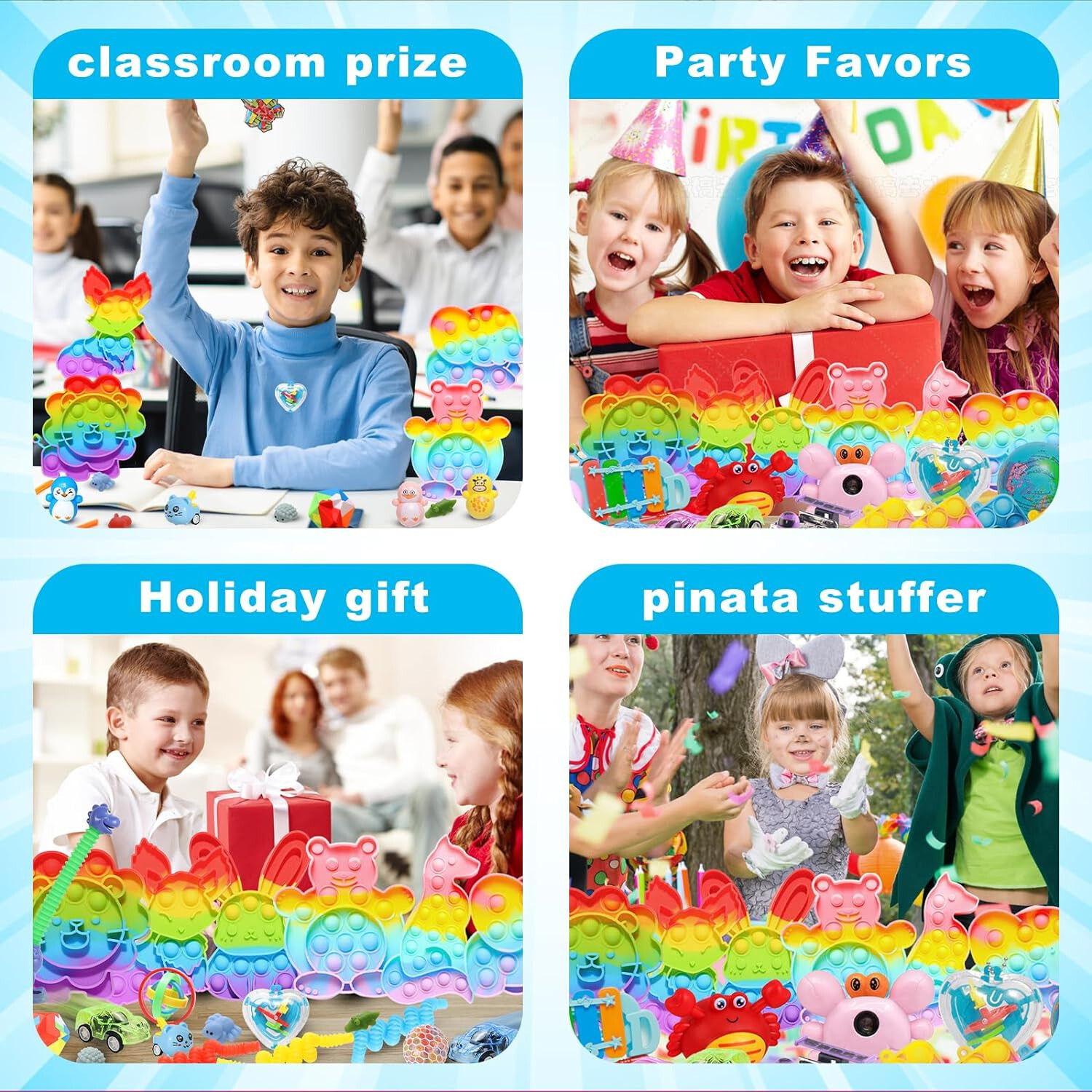 120-Piece Fidget & Variety Toy Pack – Kids Party Favors & Goodie Bag Fillers