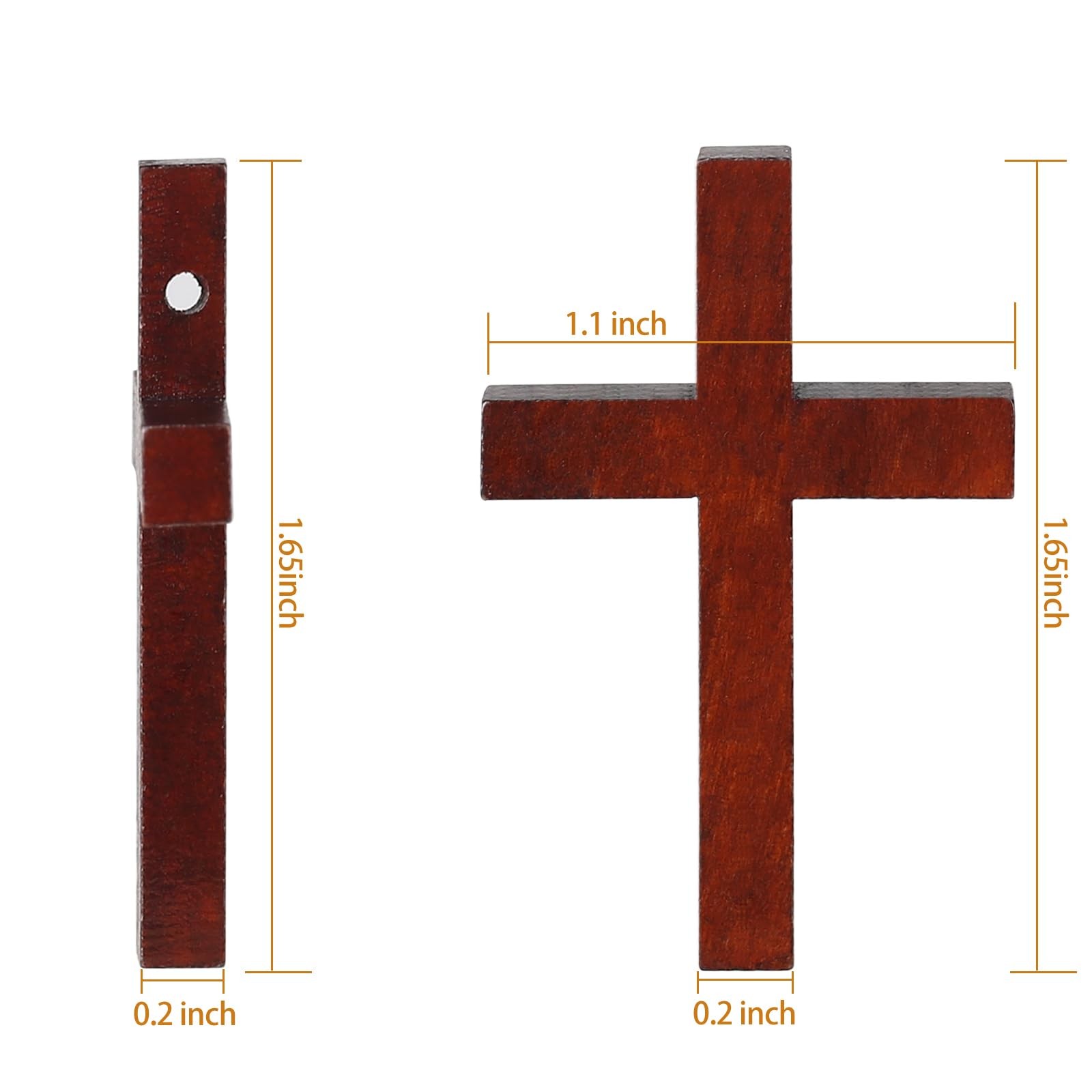 Srefaka 72 Pcs Mini Wooden Crosses Miniature (1.1 x 1.65 x 0.2 inches), Brown