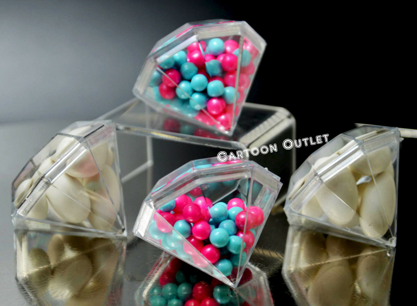 12 pc Princess Birthday Party Favors Diamond Fillable Mini Candy Container Mis15