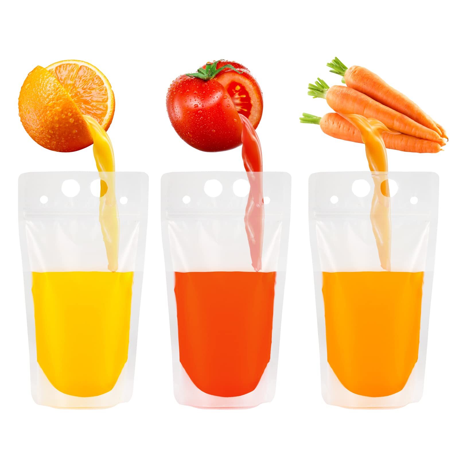 200pcs Drink Pouches Drink Pouches With 200 Straws Juice Pouches Smoothie Pouche