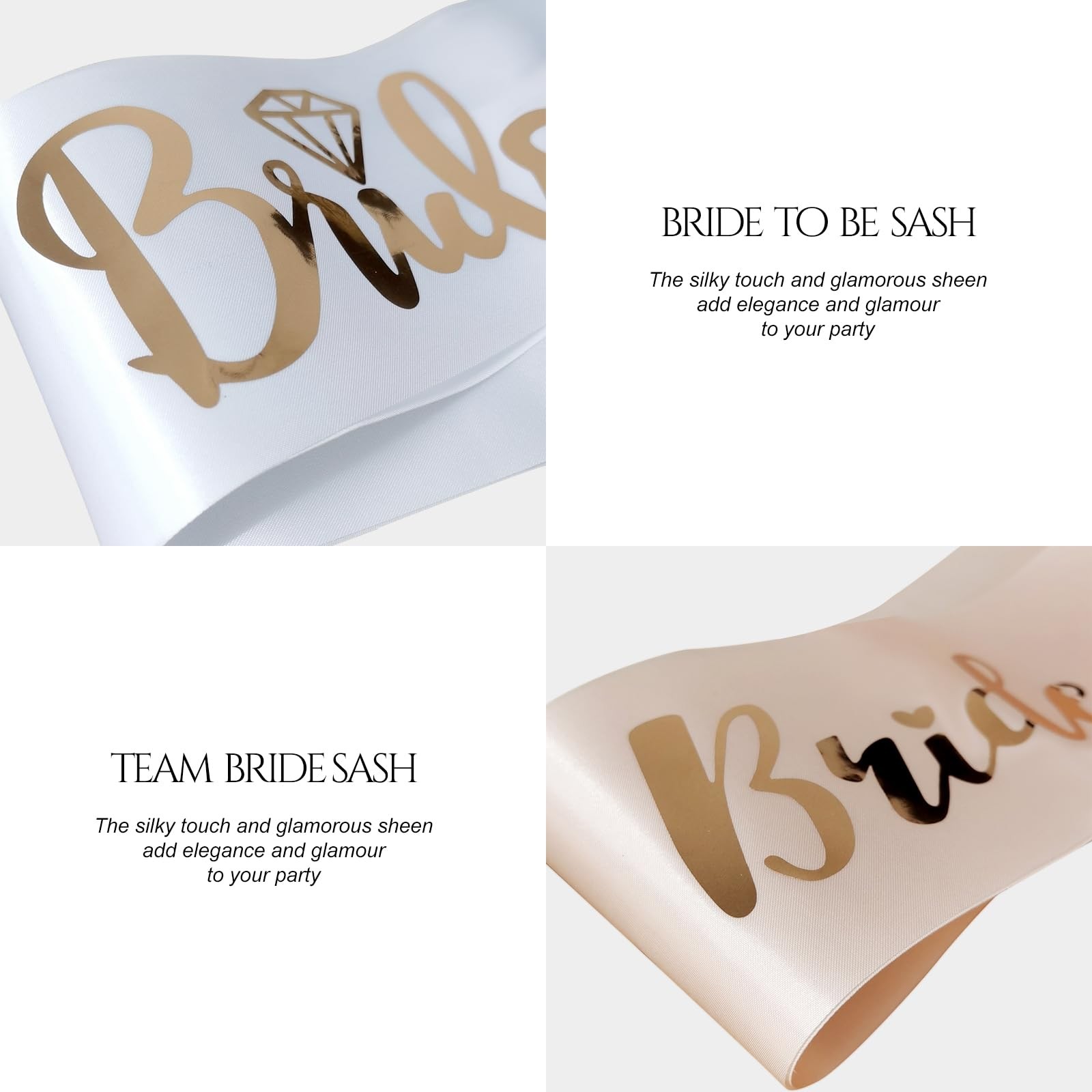 Team Bride Bachelorette Sash Set 1 “Bride to Be” and 6 “Team Bride” Sashes