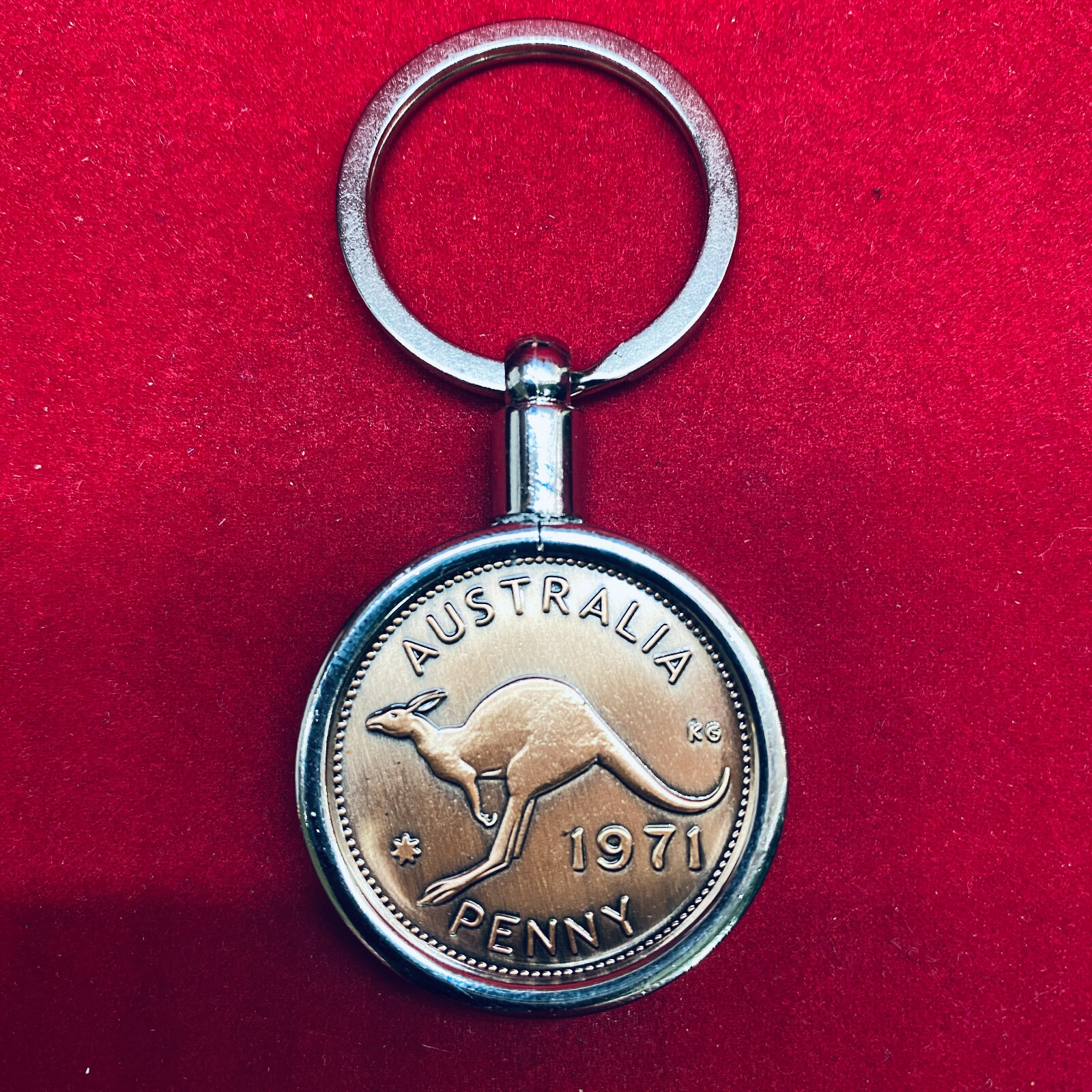 50th Birthday Anniversary Gift Present 1974 Australian Penny Keyring Key ring
