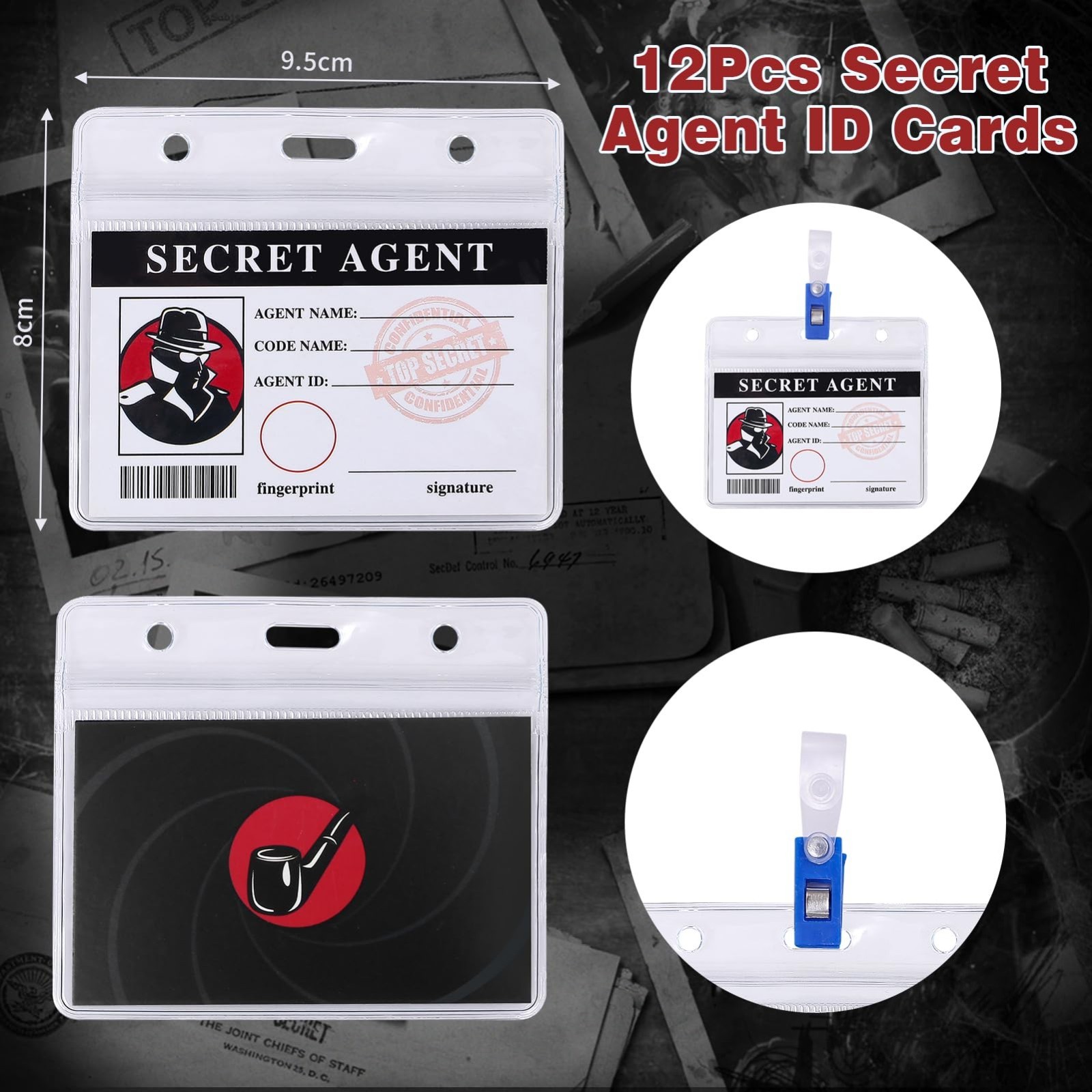 Spy Party Favors Set – Invisible Ink Pen, Secret Notebook, Name Tag, Magnifying
