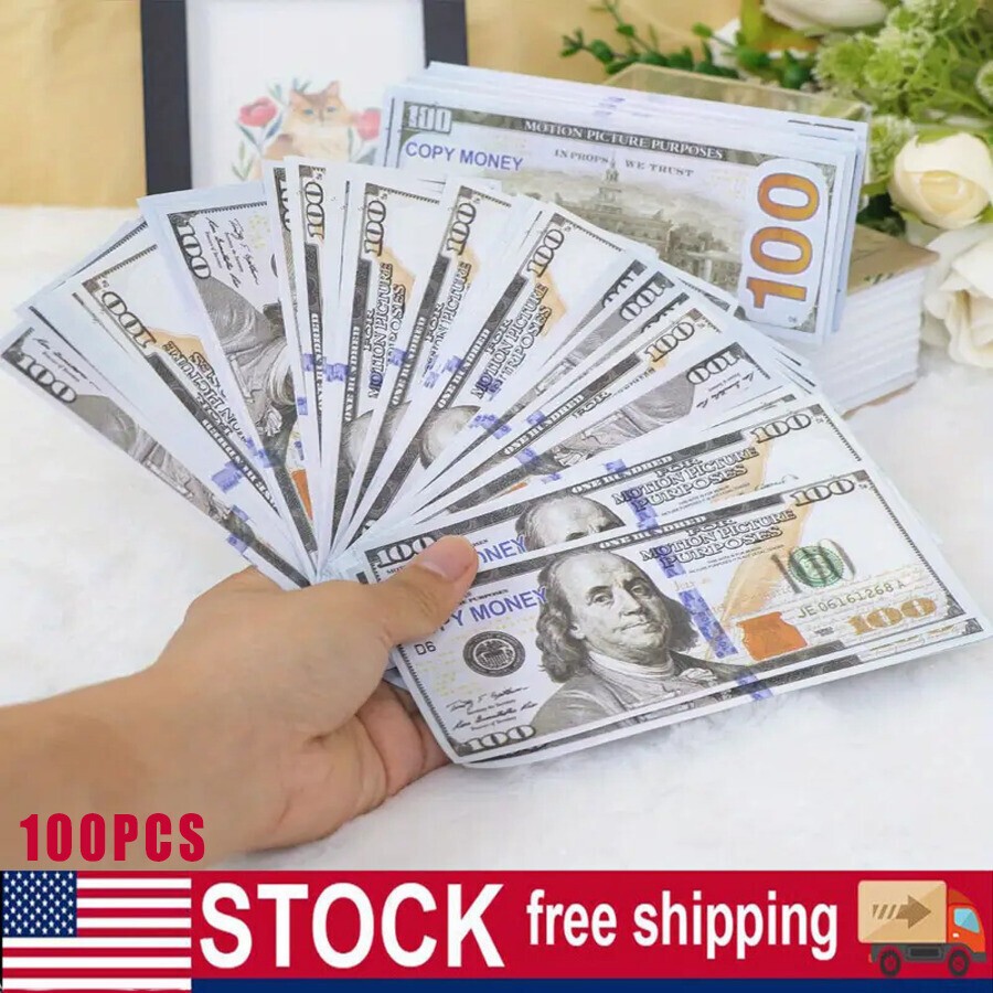 100 PCS Prop Fake Toys Money BANK GAMES CASH PAPER 100 DOLLAR BILLS $ US