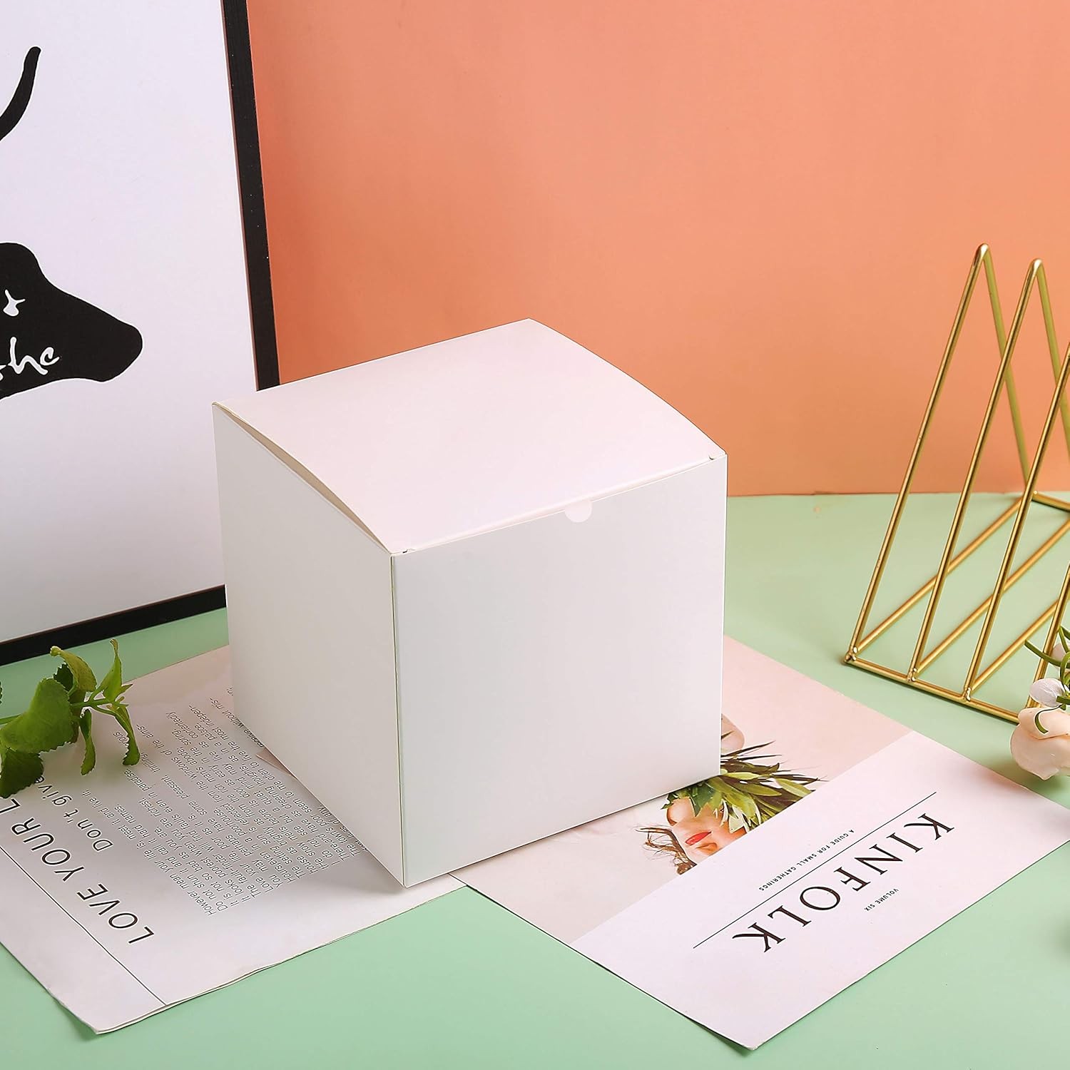 10 Pack White Cardboard Boxes with lids |4x4x4inch Square Boxes | Small Boxes