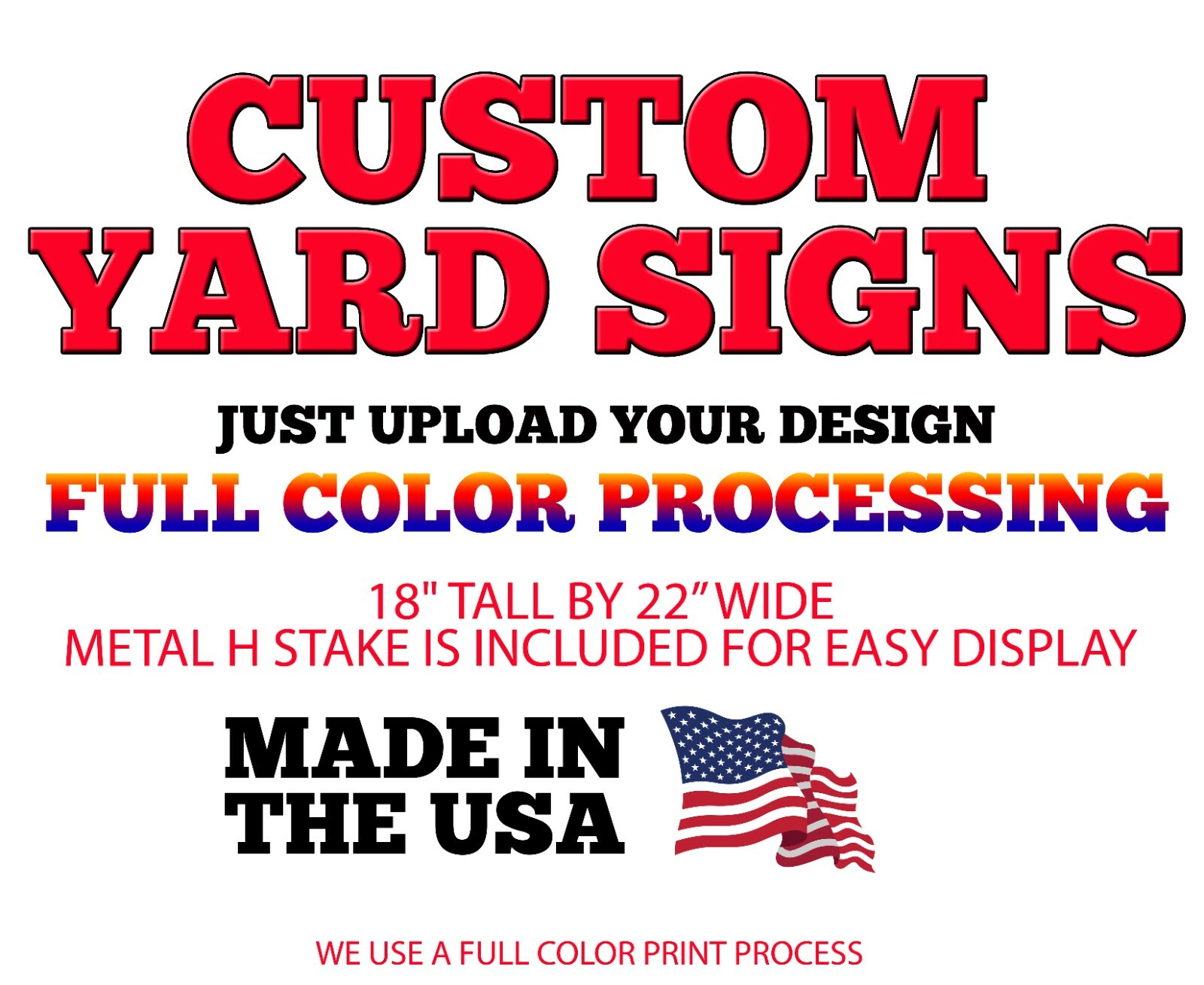 10 Custom made Corrugated Plastic Yard Signs with Metal H Stake Business mktg