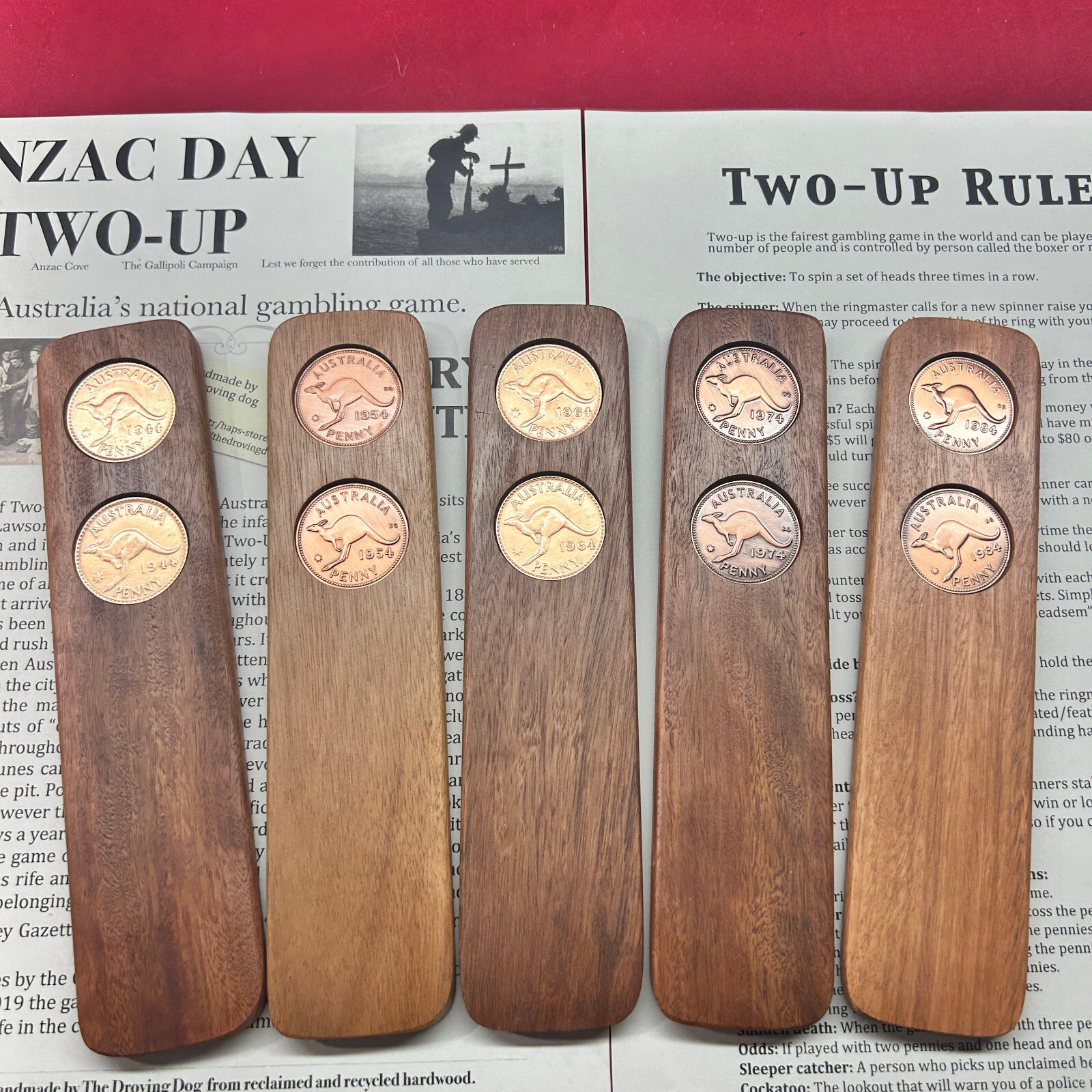 1954 Birthday Wedding Anniversary Gift Present Two-Up Game Australian Pennies