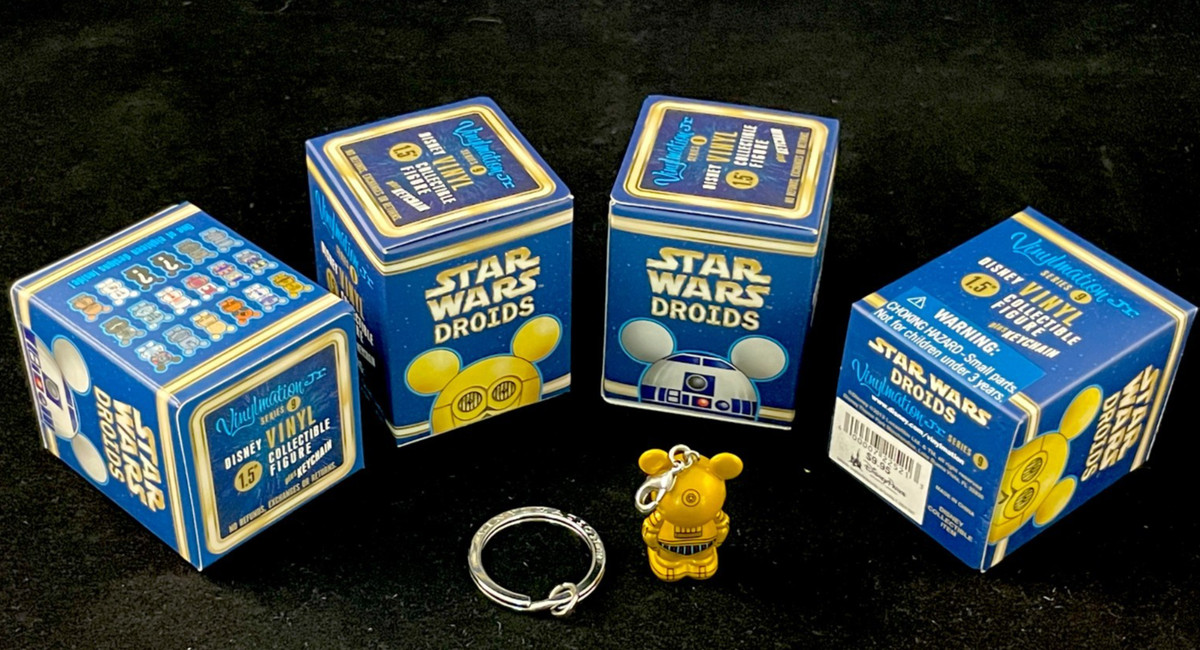 4x Disney Park Authentic Party Favors Star Wars Droid Toy+Keychain Sealed Mickey