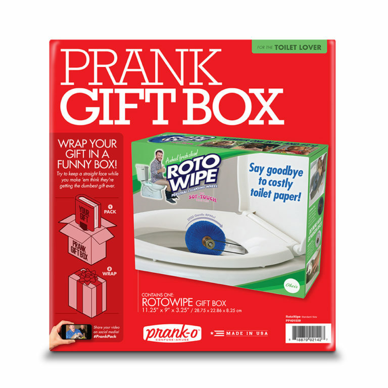 ROTO WIPE Prank Fake Gag Funny PARODY Joke Gift Box toilet paper insanity