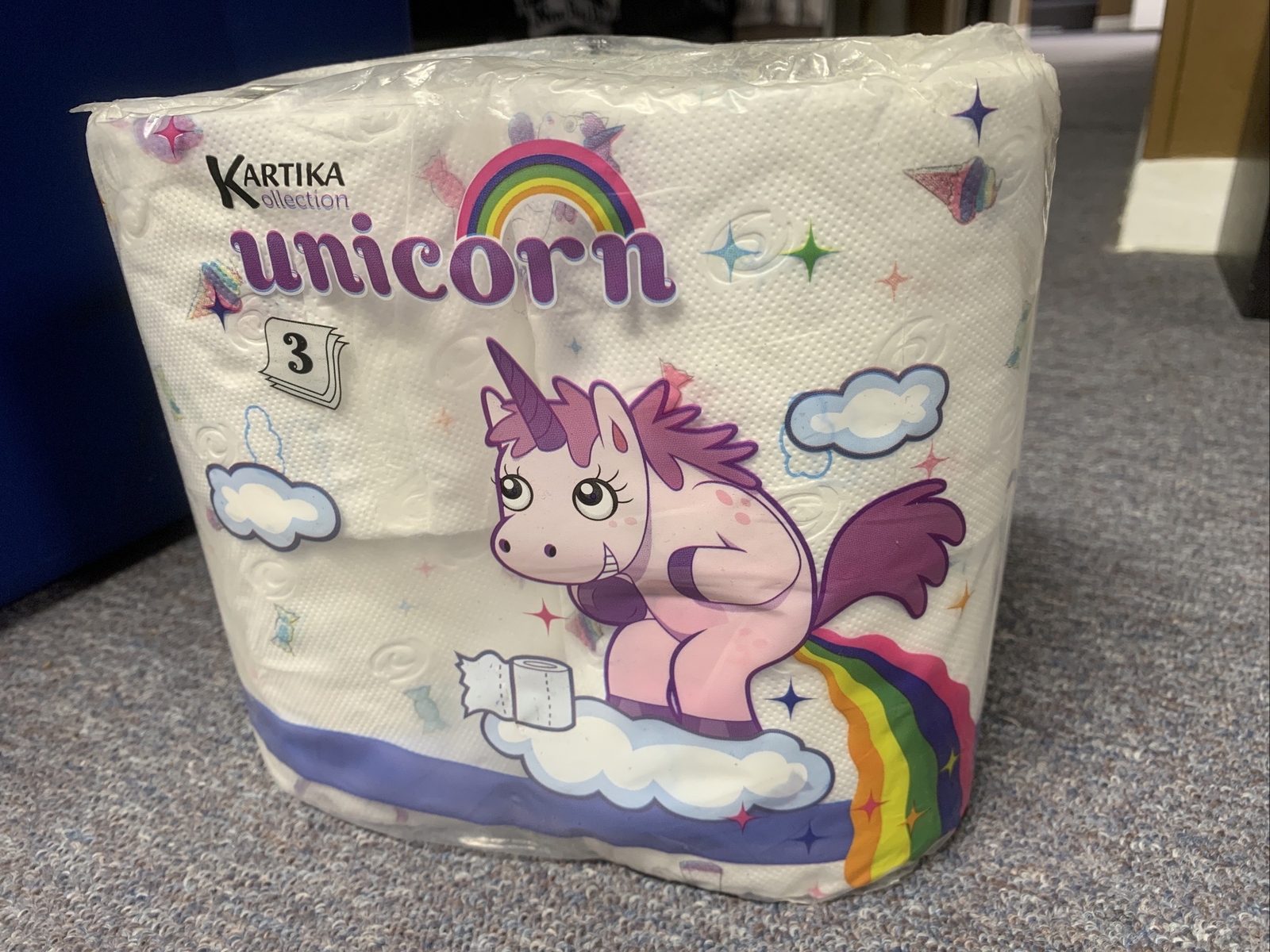 NEW UNICORN TOILET PAPER- 4 Rolls Of 3-PLY-200 Sheets Per Roll